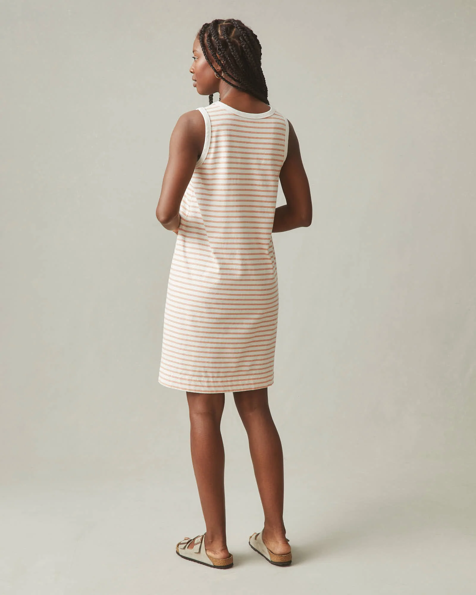Women's Muscle Tee Dress - Cork Stripe - Image 3