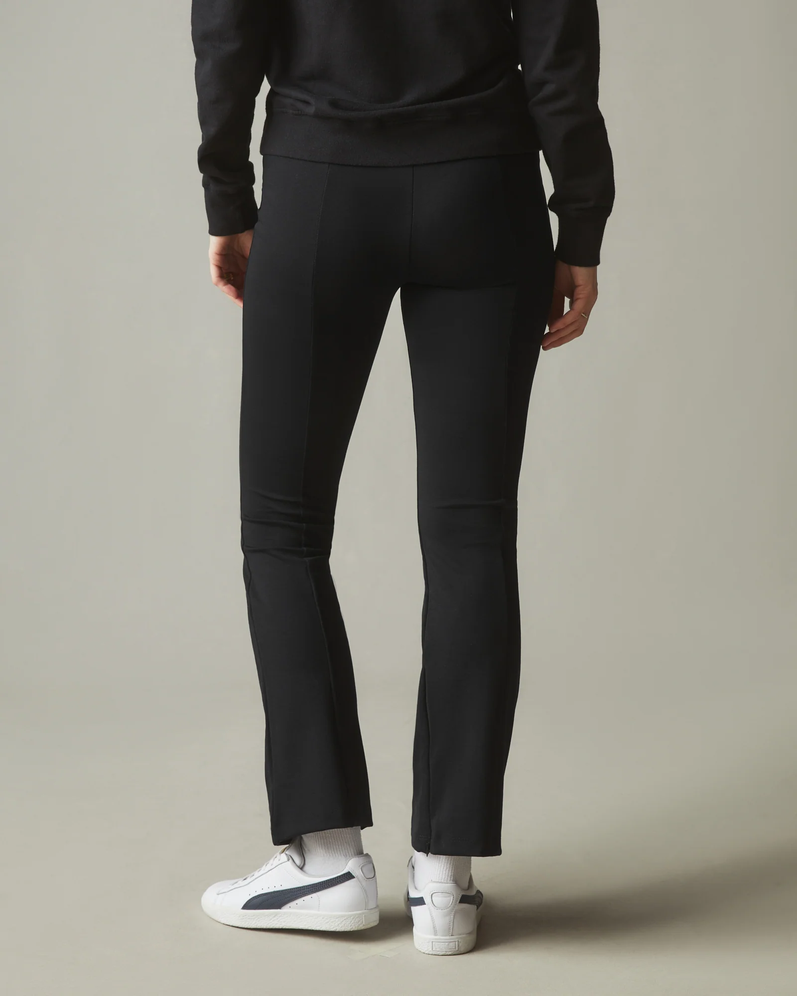 Ponte Zip Flare Pant - Super Black - Image 3