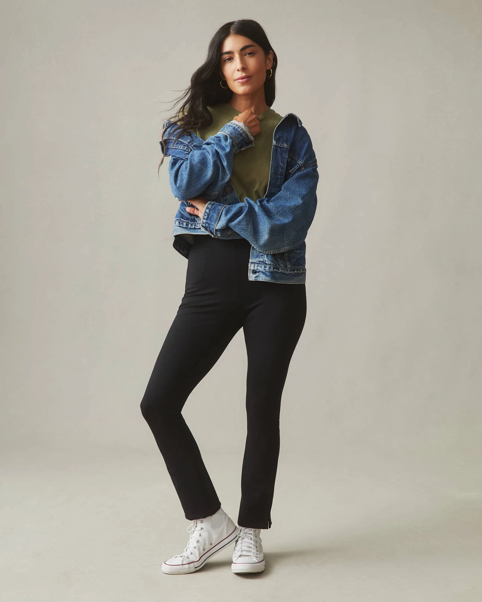 Ponte Kick Flare Pant - Super Black - Image 3