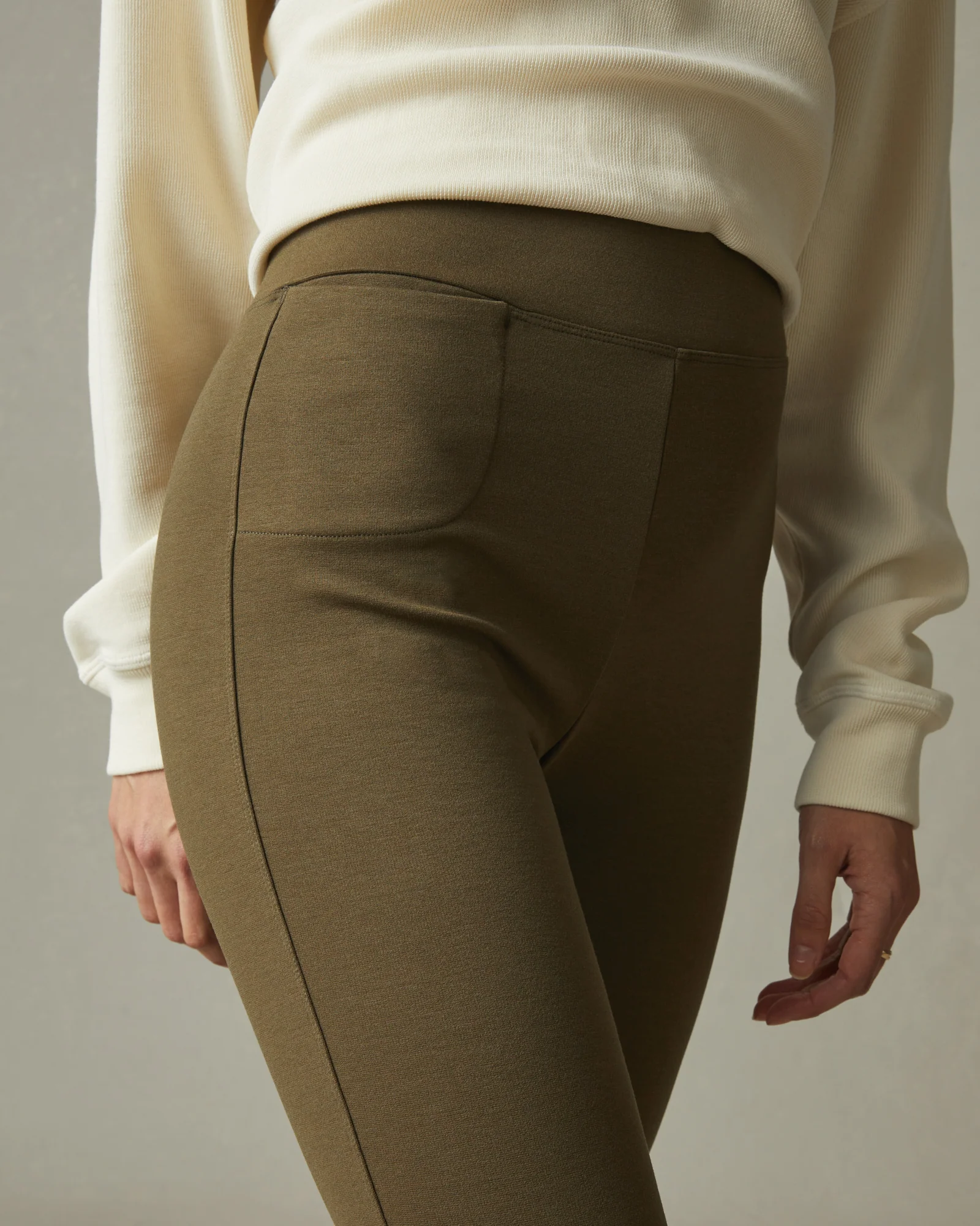Ponte Slim Pant High Rise - Beech - Image 4