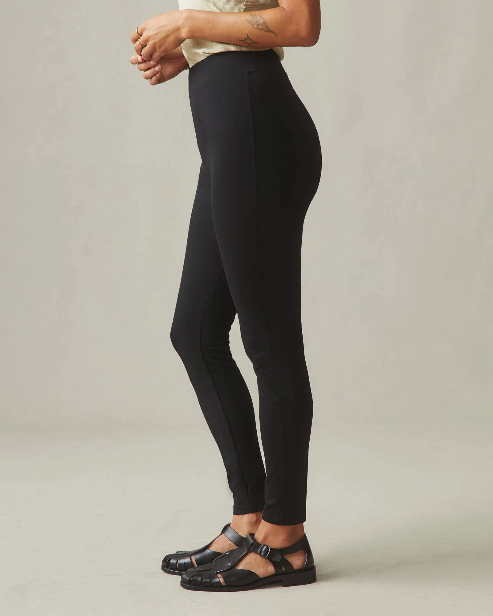 Ponte Slim Pant High Rise - Super Black - Image 3