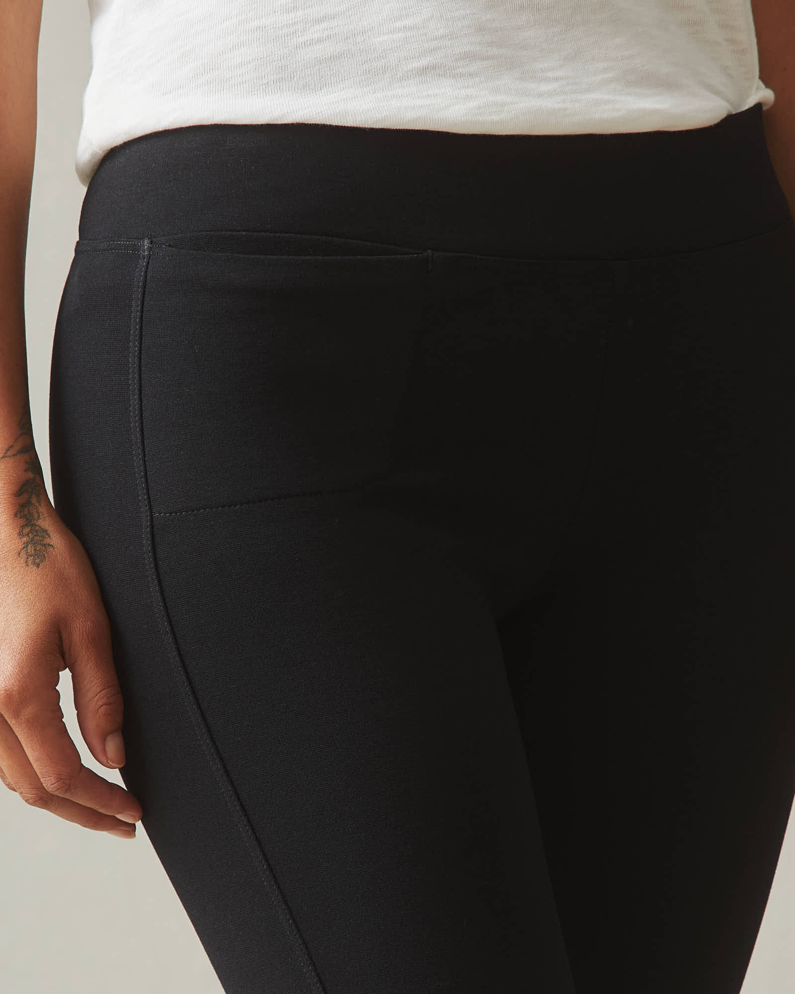 Ponte Slim Pant - Super Black - Image 4