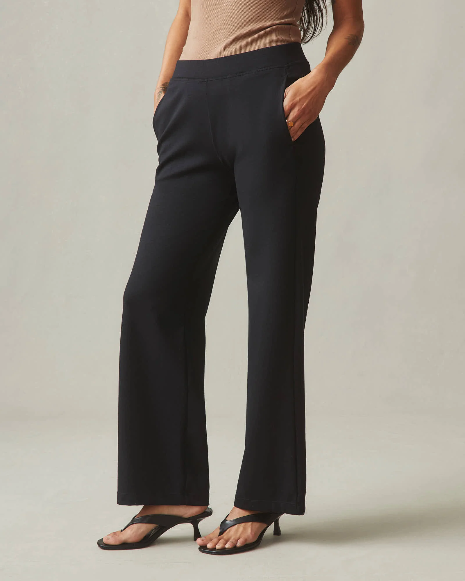 Ponte Straight Pant - Super Black - Image 3