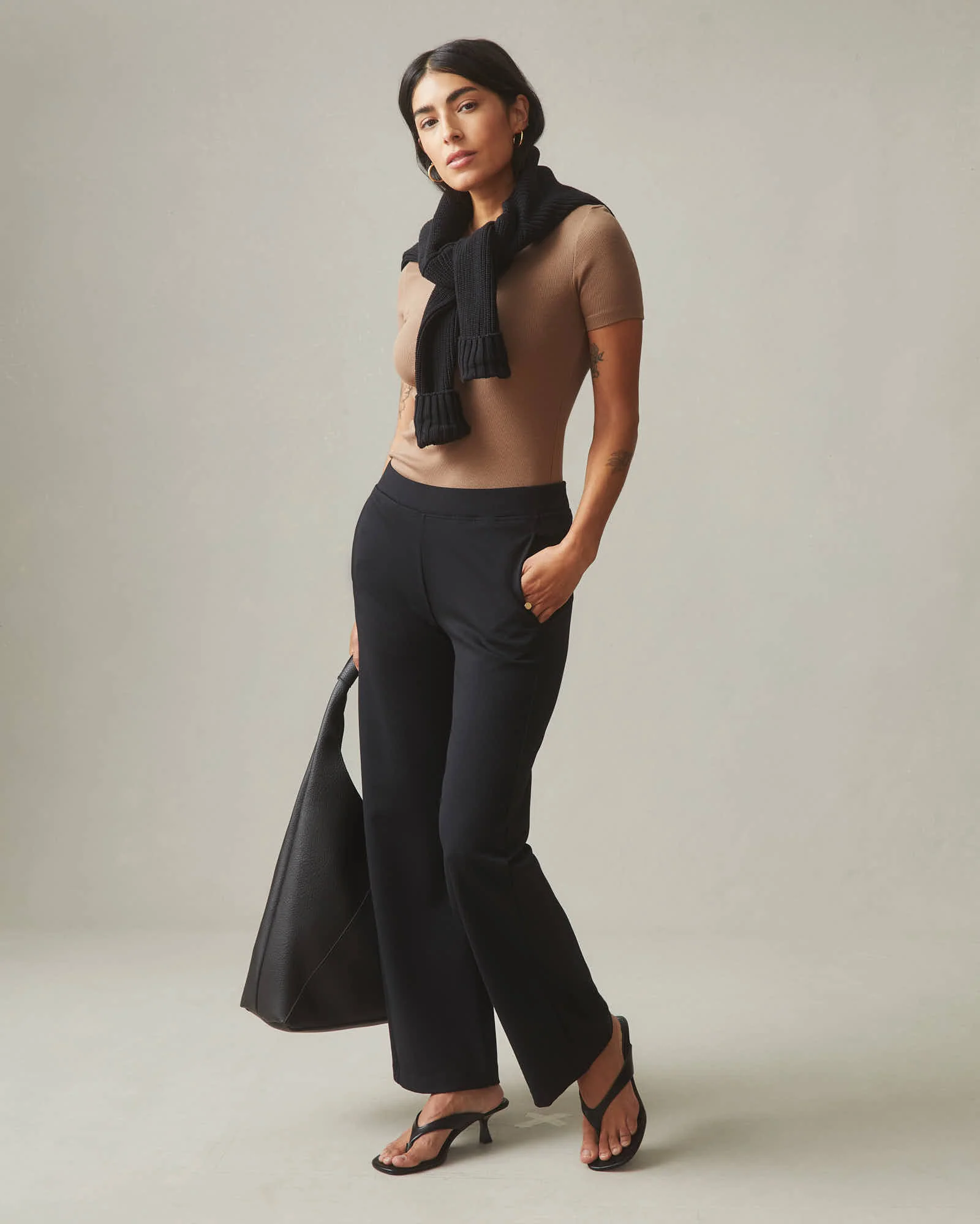 Ponte Straight Pant - Super Black - Image 5