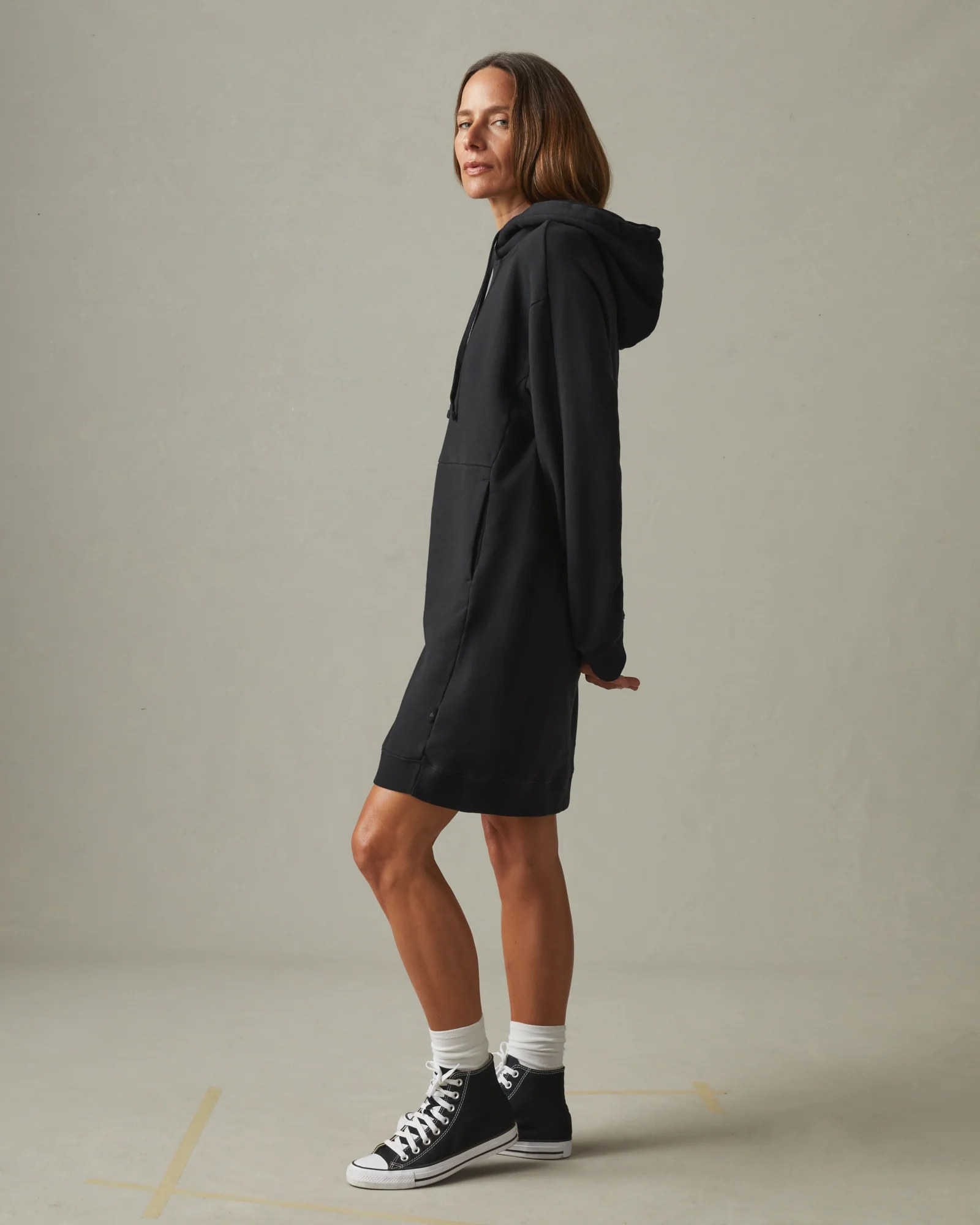 Women's Premium Midweight Hooded Dress - Meteorite - Image 2