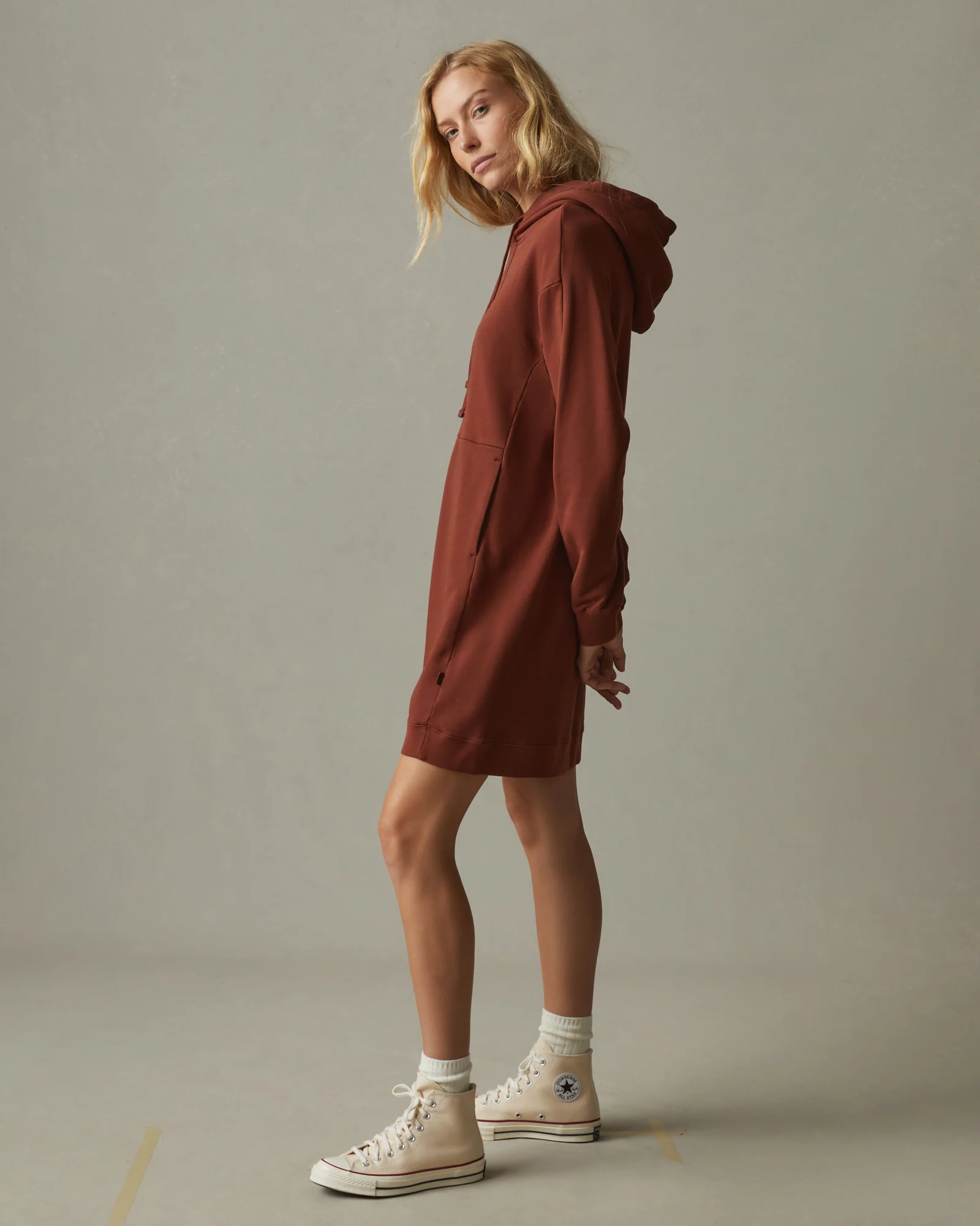 Women's Premium Midweight Hooded Dress - Smoked Cayenne - Image 2