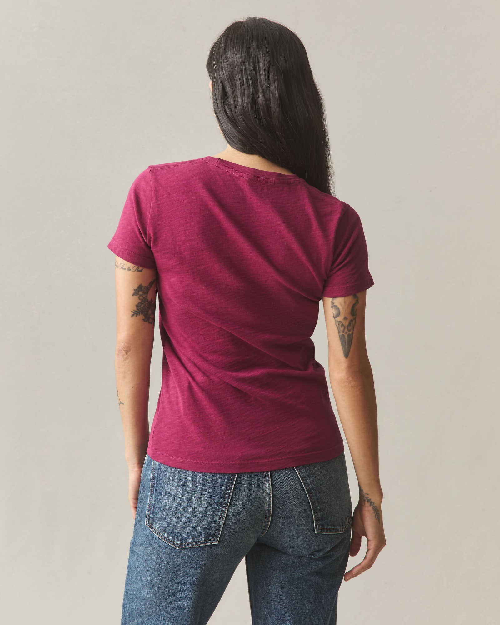 Women's Premium Slub Crew Tee - Beet Red - Image 5