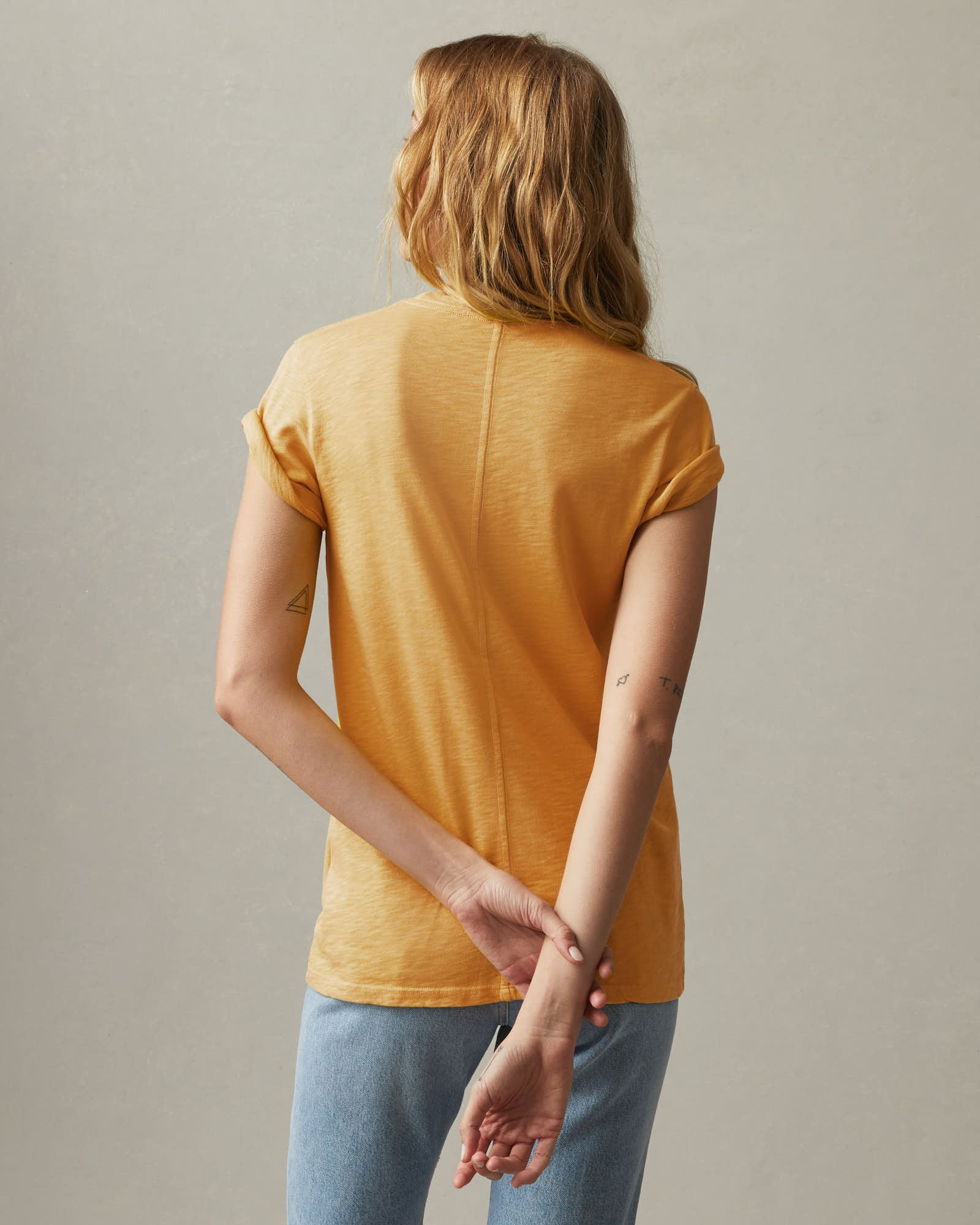 Women's Premium Slub Crew Tee - Golden Apricot - Image 2
