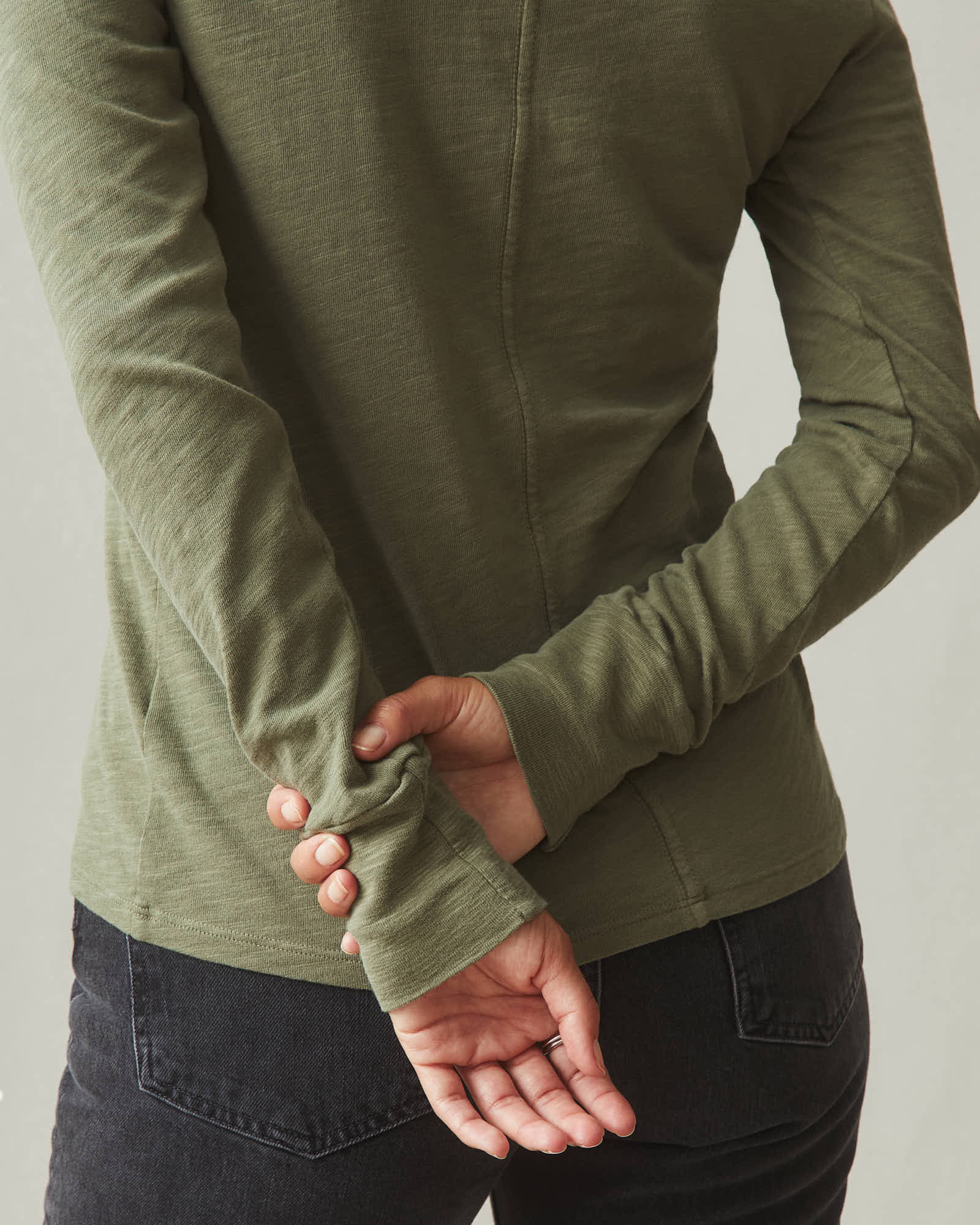 Women's Premium Slub Long Sleeve Crew Tee - Artichoke - Image 5