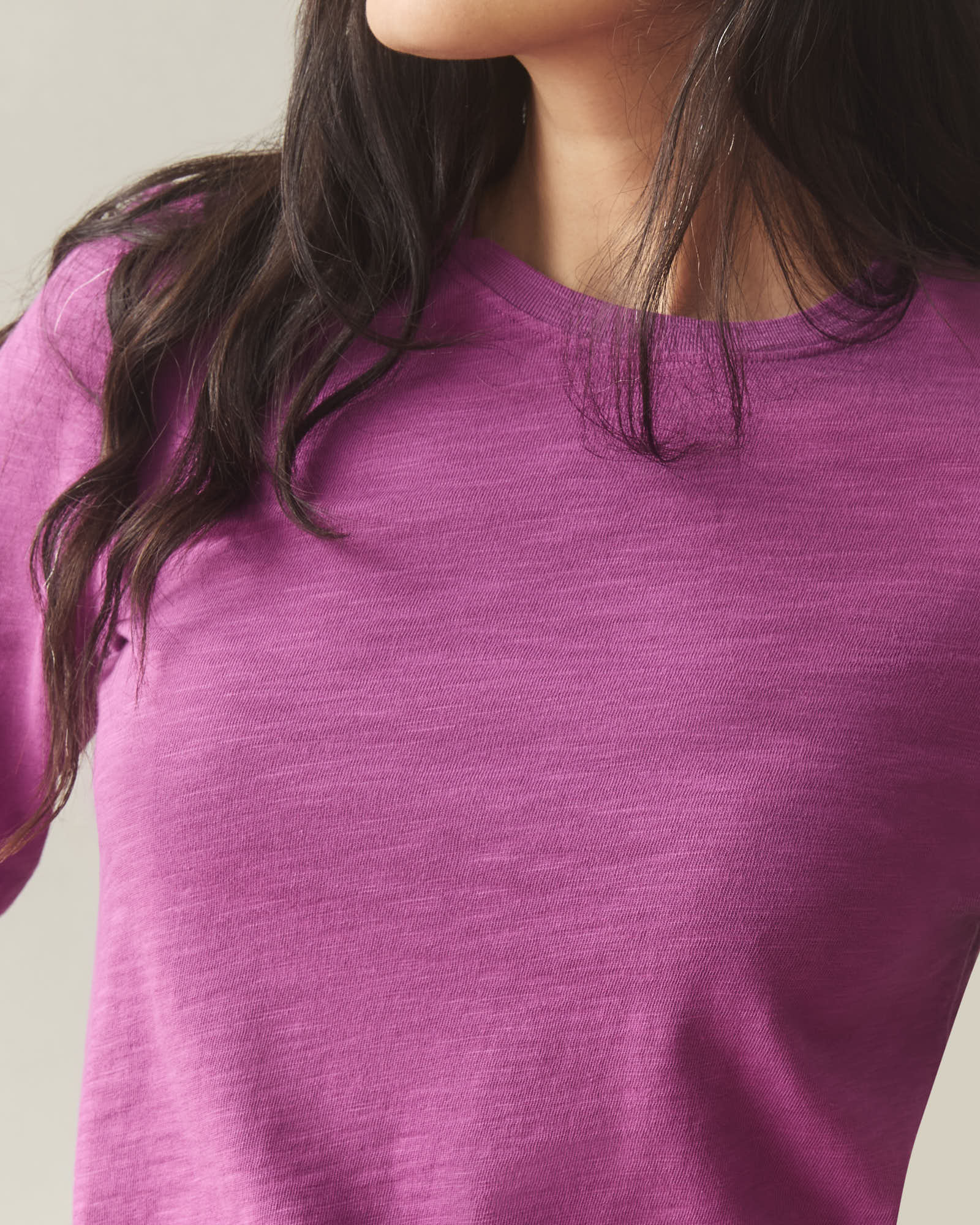Women's Premium Slub Crew Tee Long Sleeve - Beauty Berry - Image 4