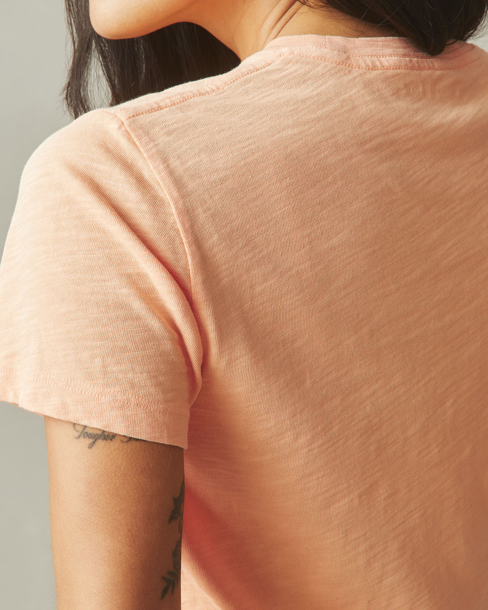 Women's Premium Slub Crew Tee - Peach Fuzz - Image 3