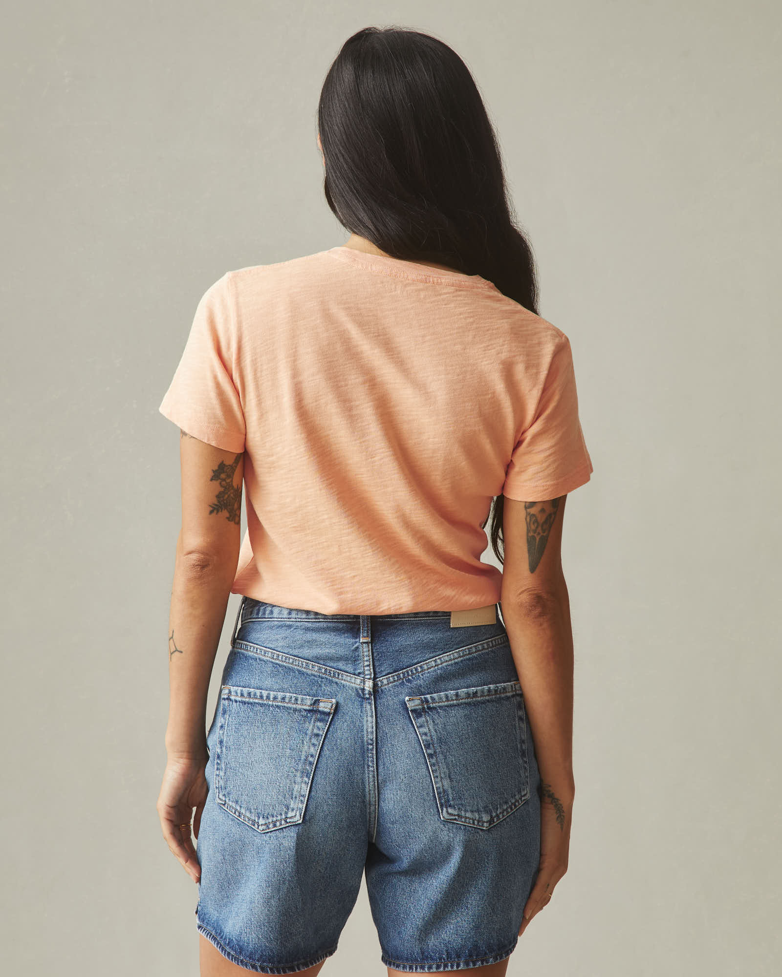 Women's Premium Slub Crew Tee - Peach Fuzz - Image 4