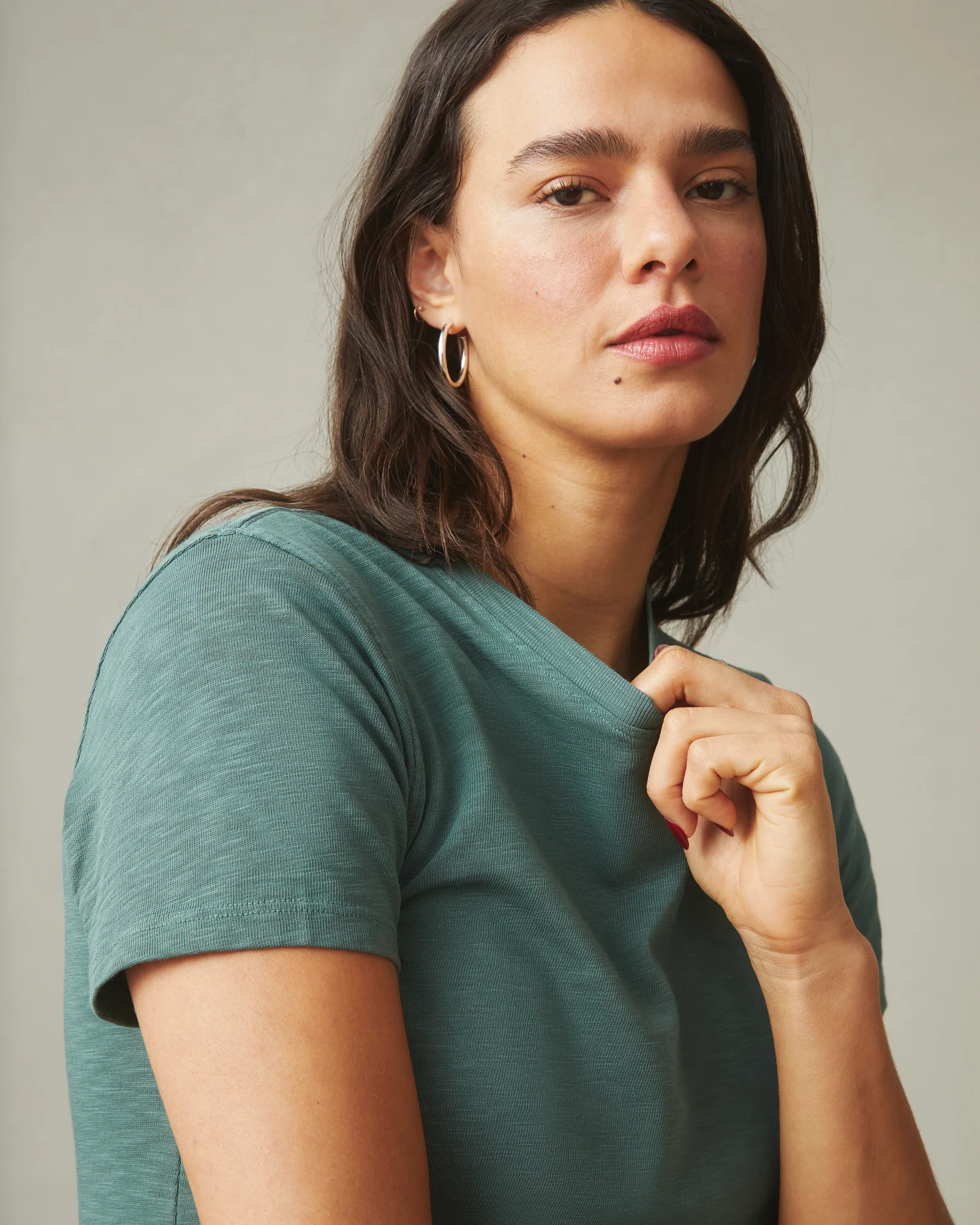 Women's Premium Slub Crew Tee - Sagebrush Green - Image 3