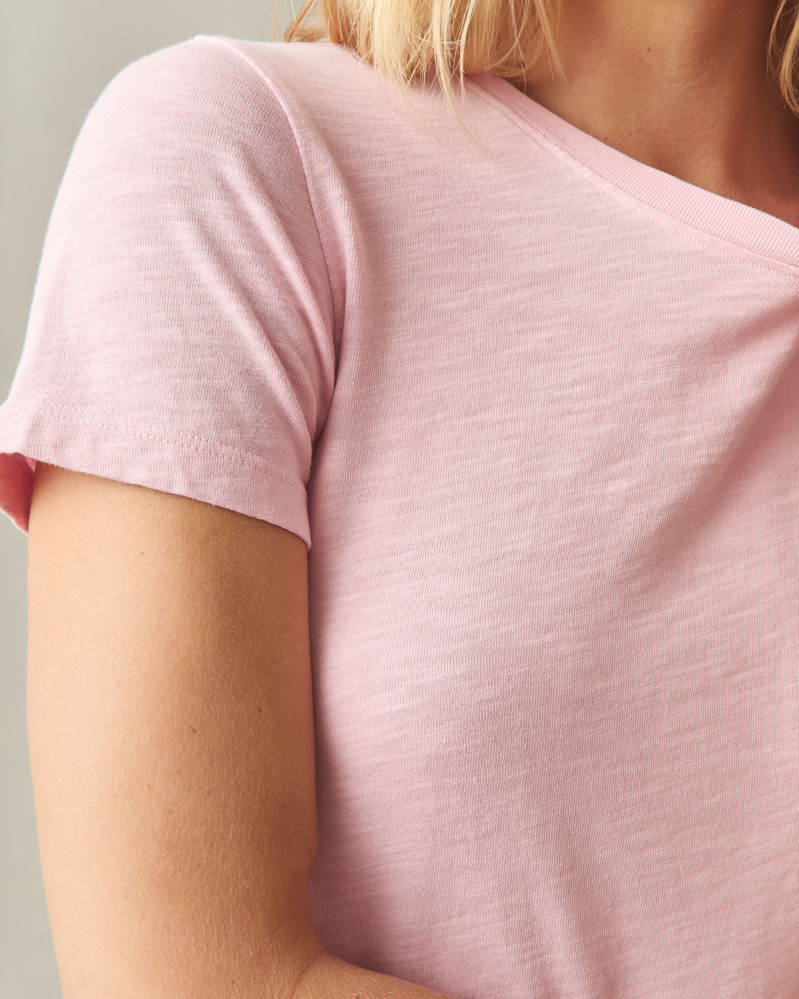 Women's Premium Slub Crew Tee - Silver Pink - Image 3