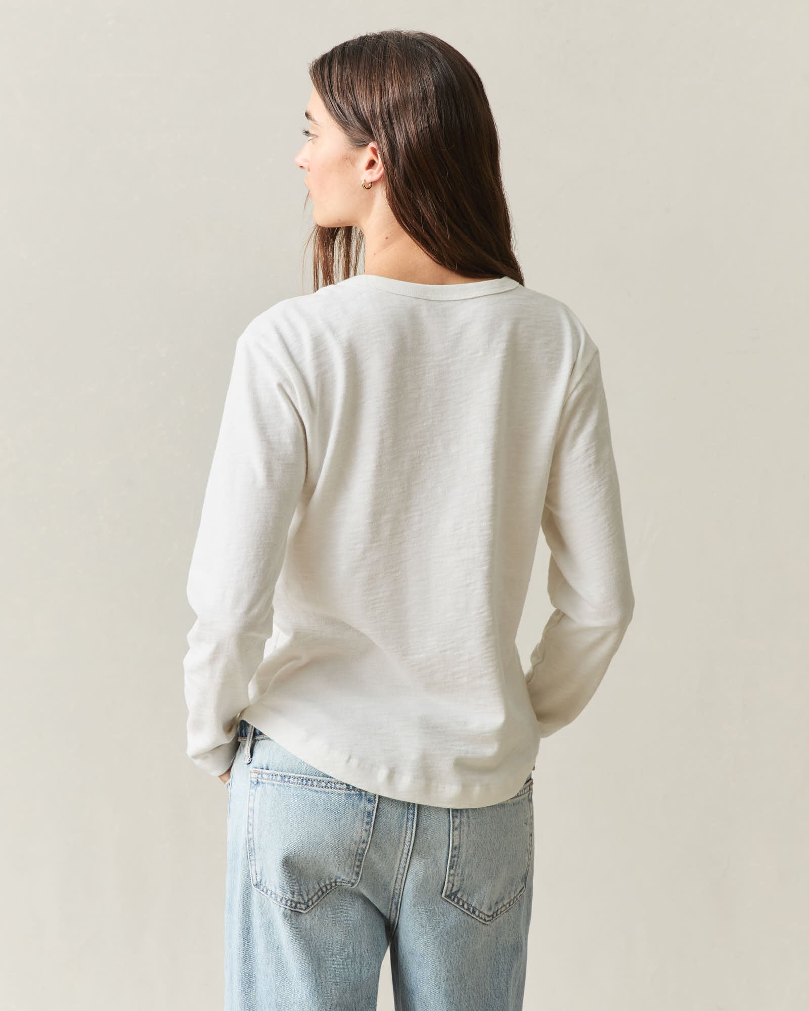 Women's Premium Slub Curved Hem Long Sleeve - Sugar Swizzle - Image 3