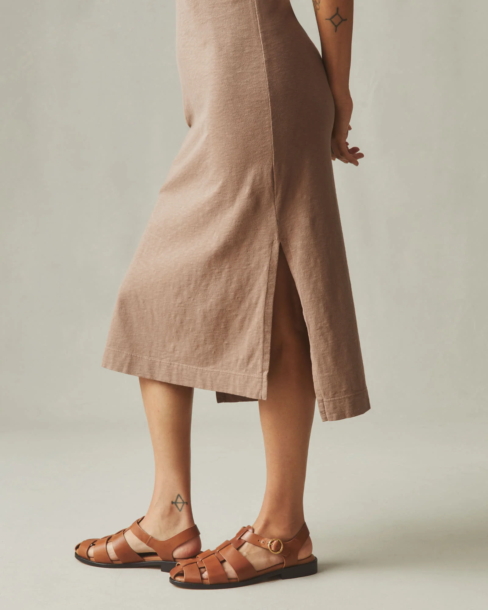 Women's Premium Slub Tank Dress - Pine Bark - Image 4