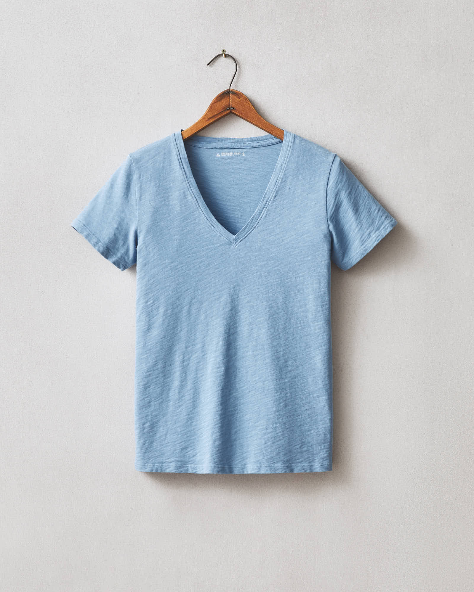 Women's Premium Slub V-Neck Tee - Allure Blue - Image 4