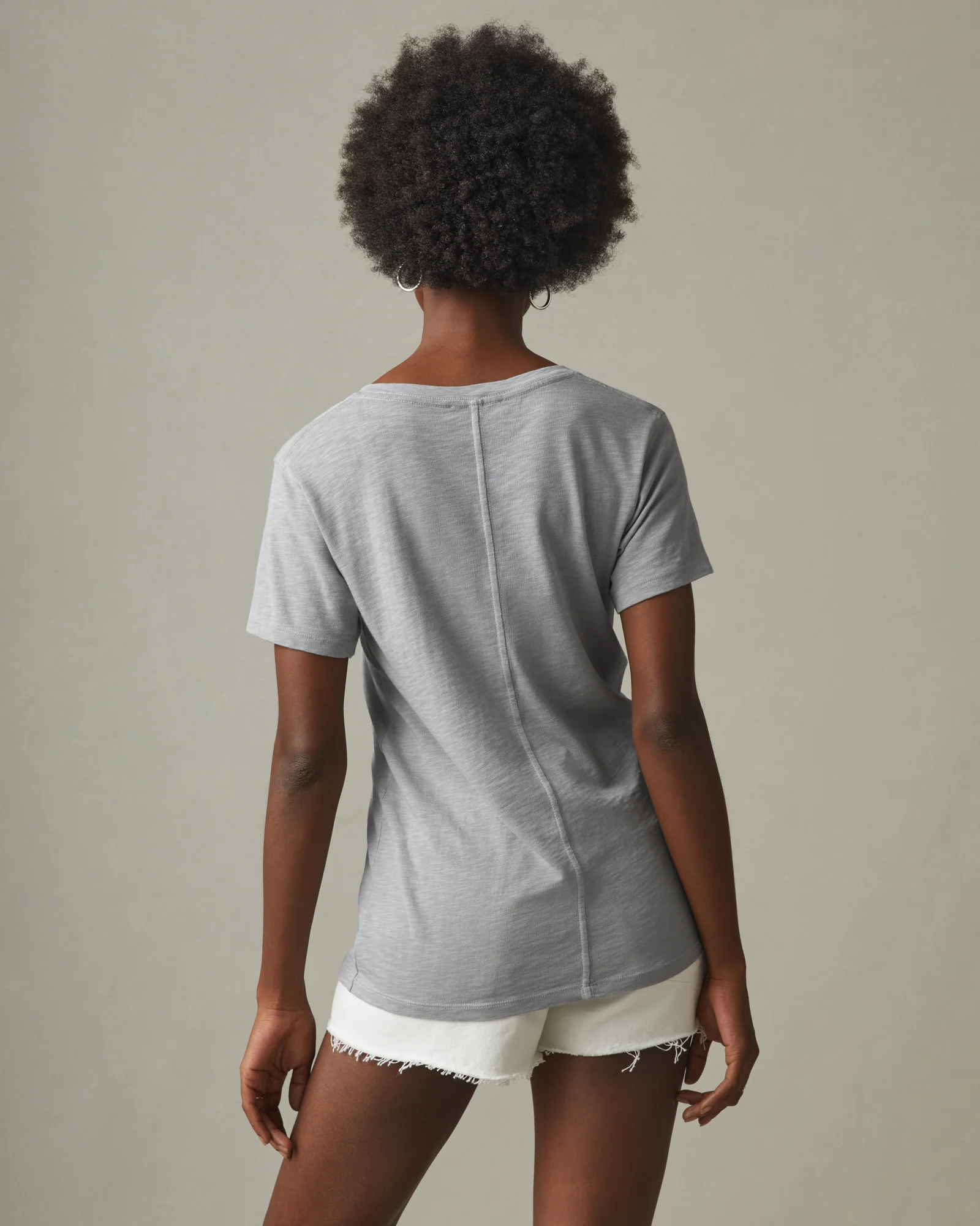 Women's Premium Slub V-Neck Tee - Cement - Image 3