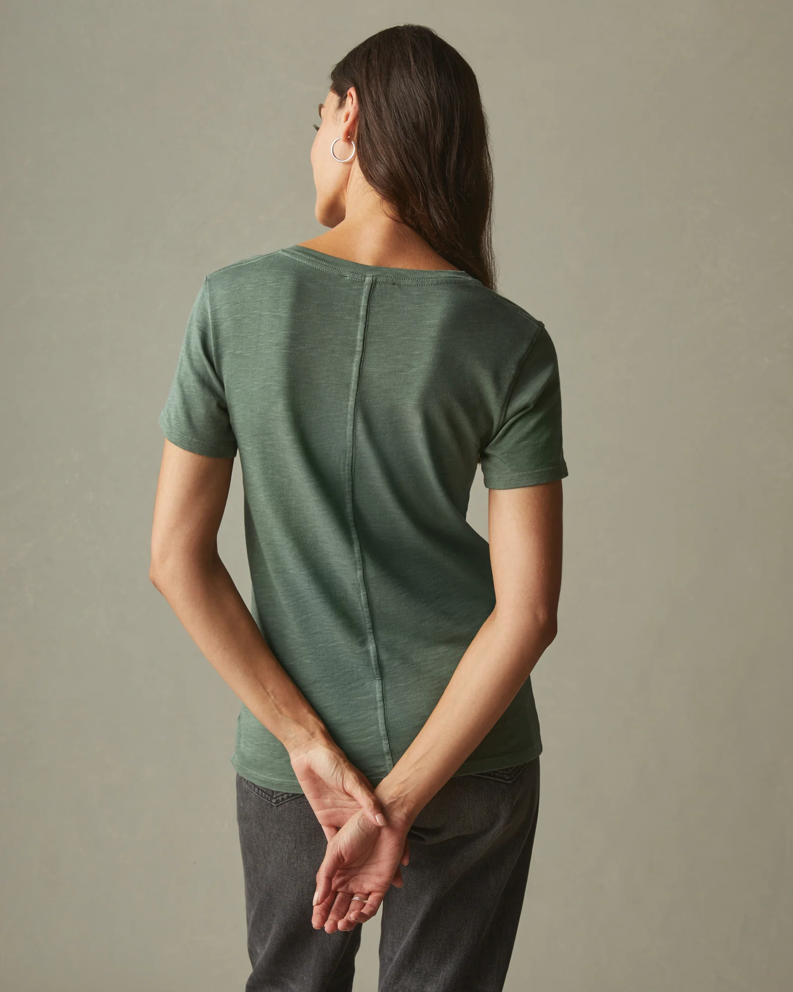 Women's Premium Slub V-Neck Tee - Dusty Cactus - Image 2