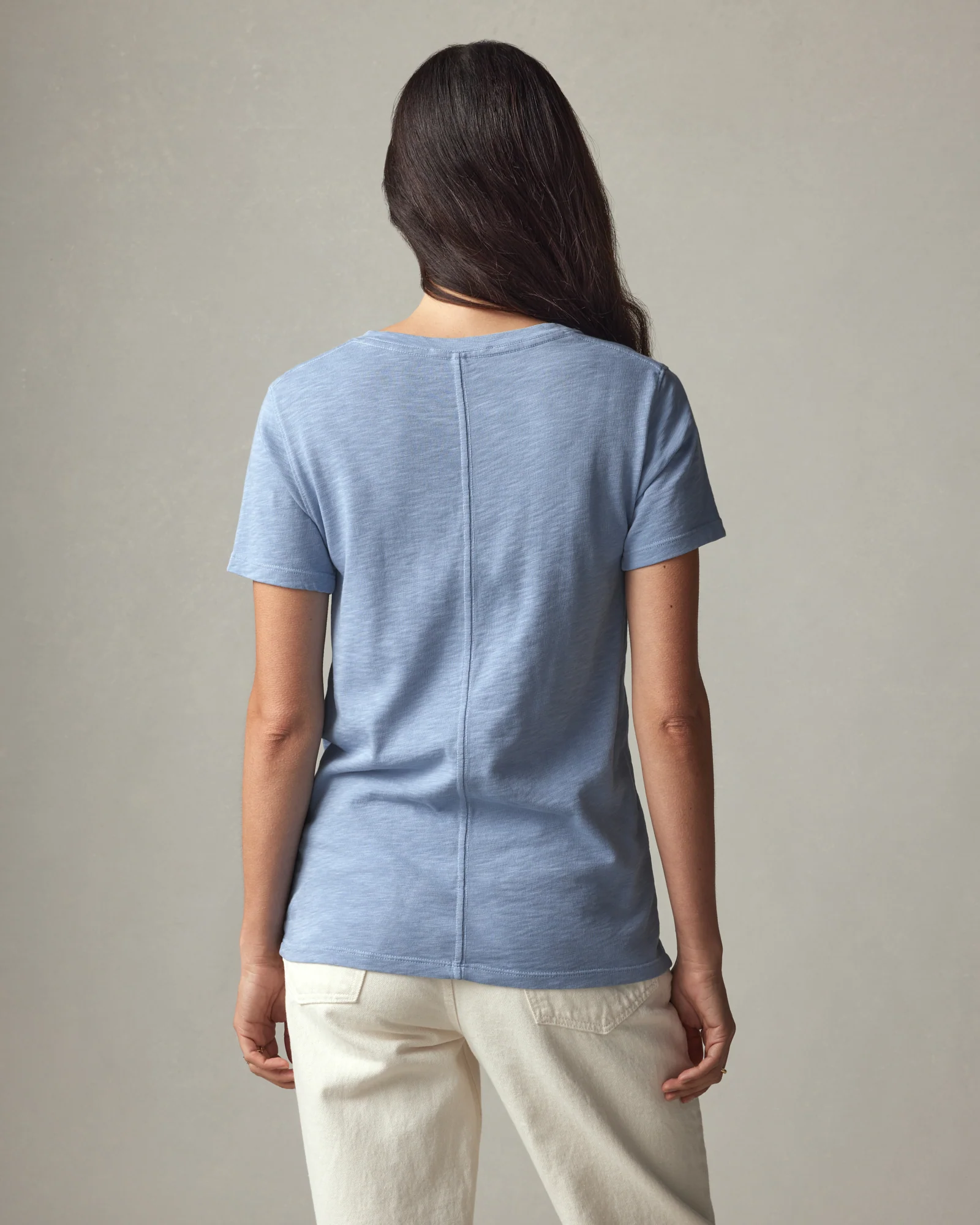 Women's Premium Slub V-Neck Tee - Rain Washed - Image 3