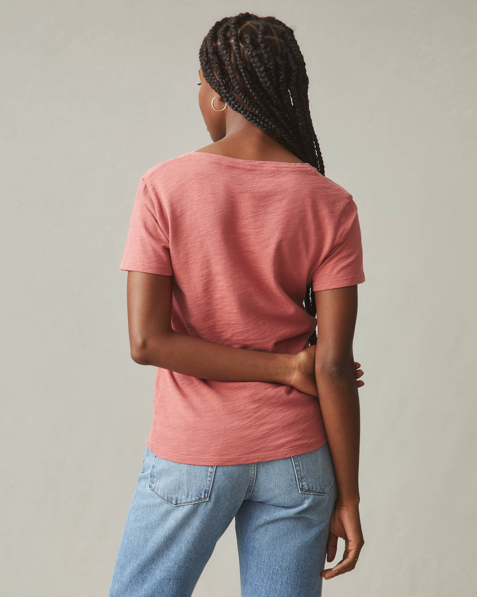 Women's Premium Slub V-Neck Tee - Red Terra - Image 4