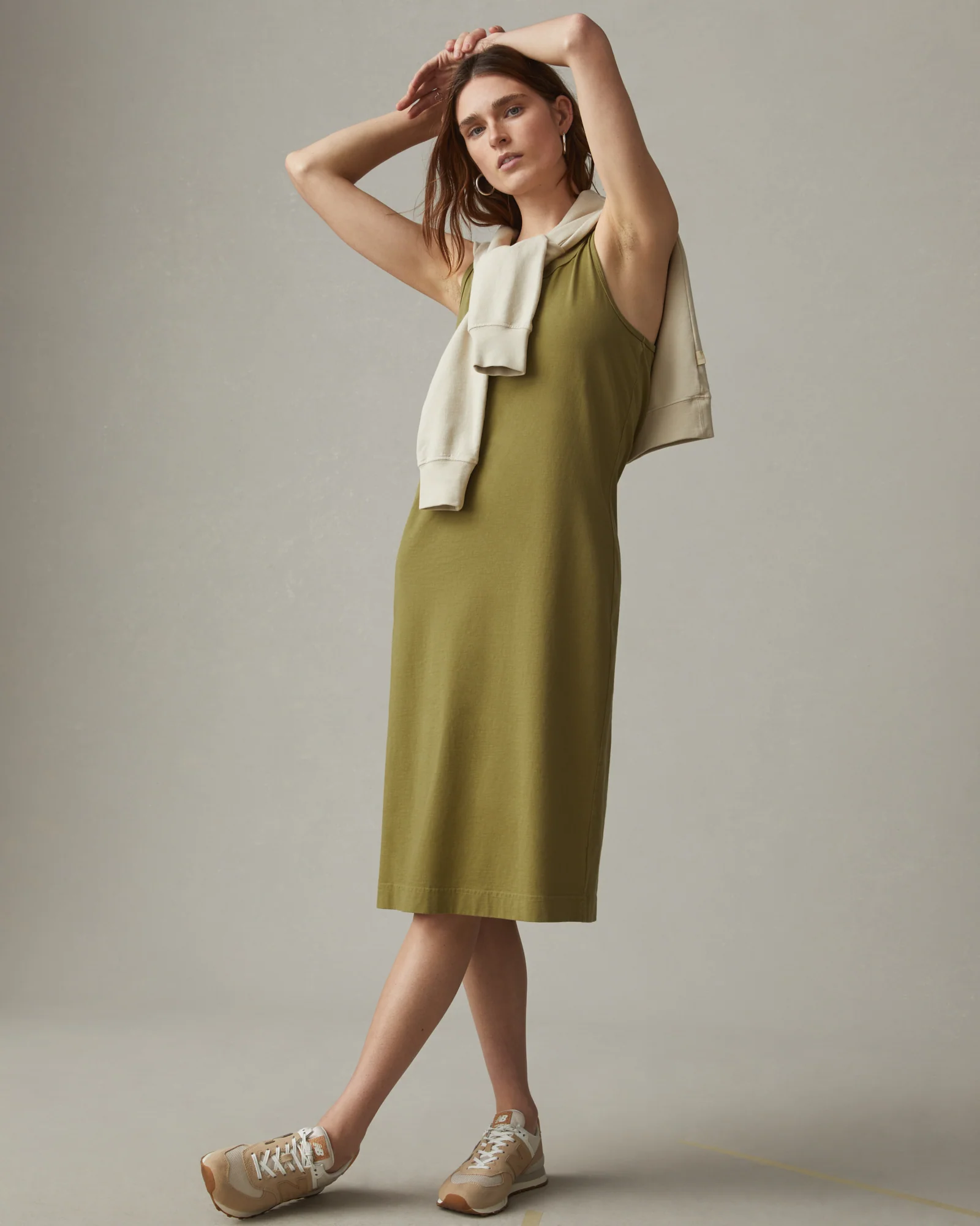 Women's Racer Tank Dress - Peat Moss - Image 5