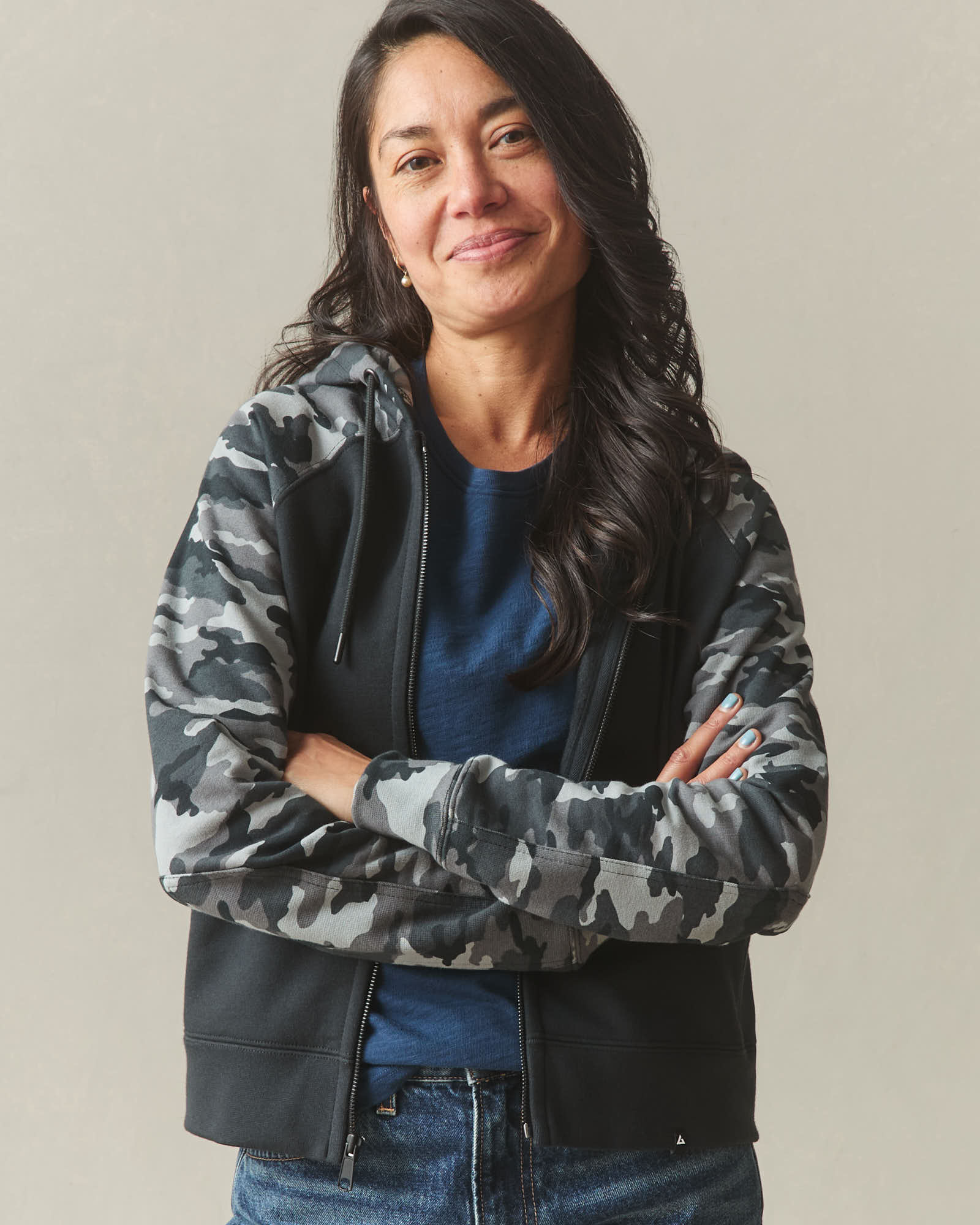 Women's Raglan Classic Full Zip - Black Camo - Image 3