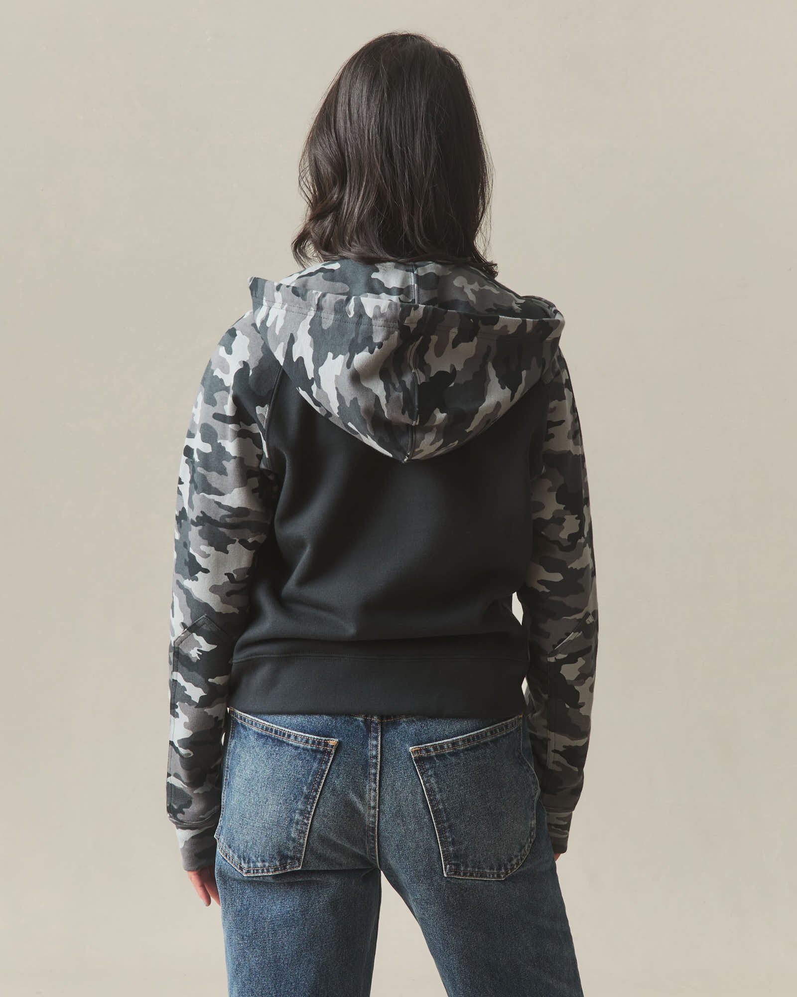 Women's Raglan Classic Full Zip - Black Camo - Image 4