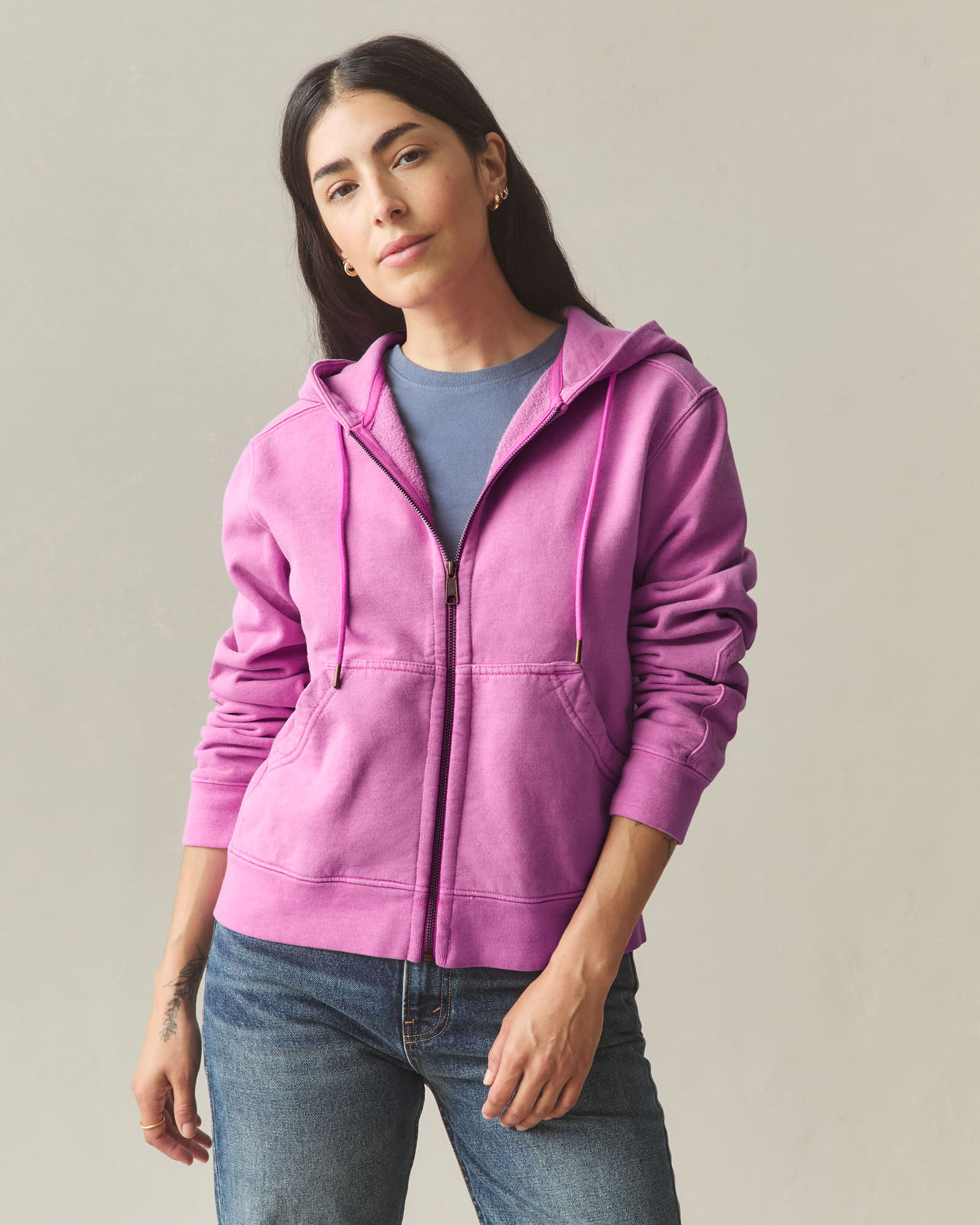 Women's Relaxed Classic Full Zip - Beauty Berry - Image 2
