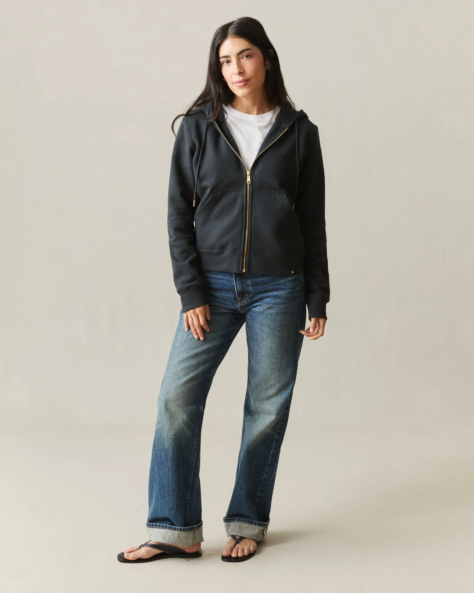 Women's Relaxed Classic Full Zip - Black - Image 5