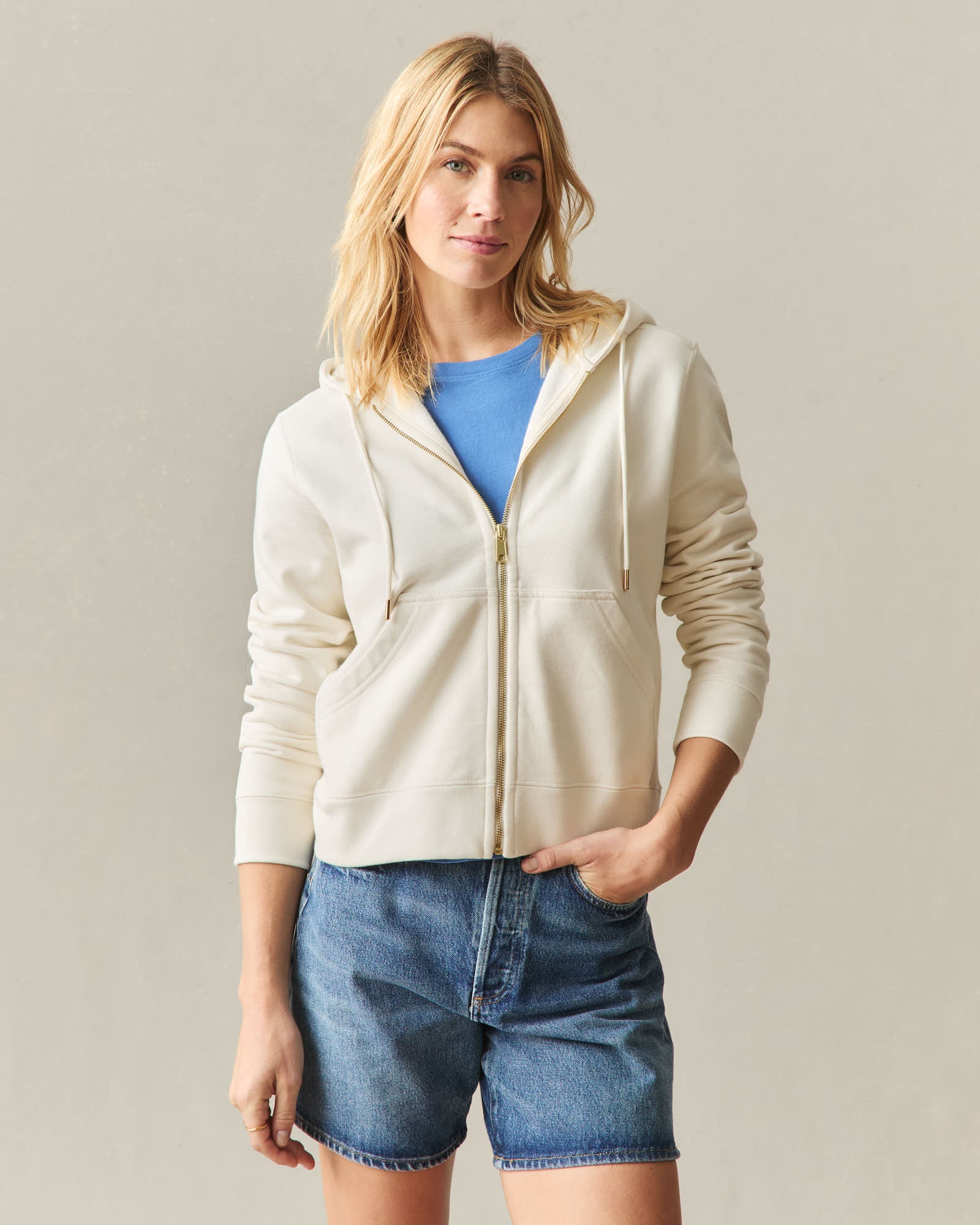 Women's Relaxed Classic Full Zip - Gardenia - Image 2