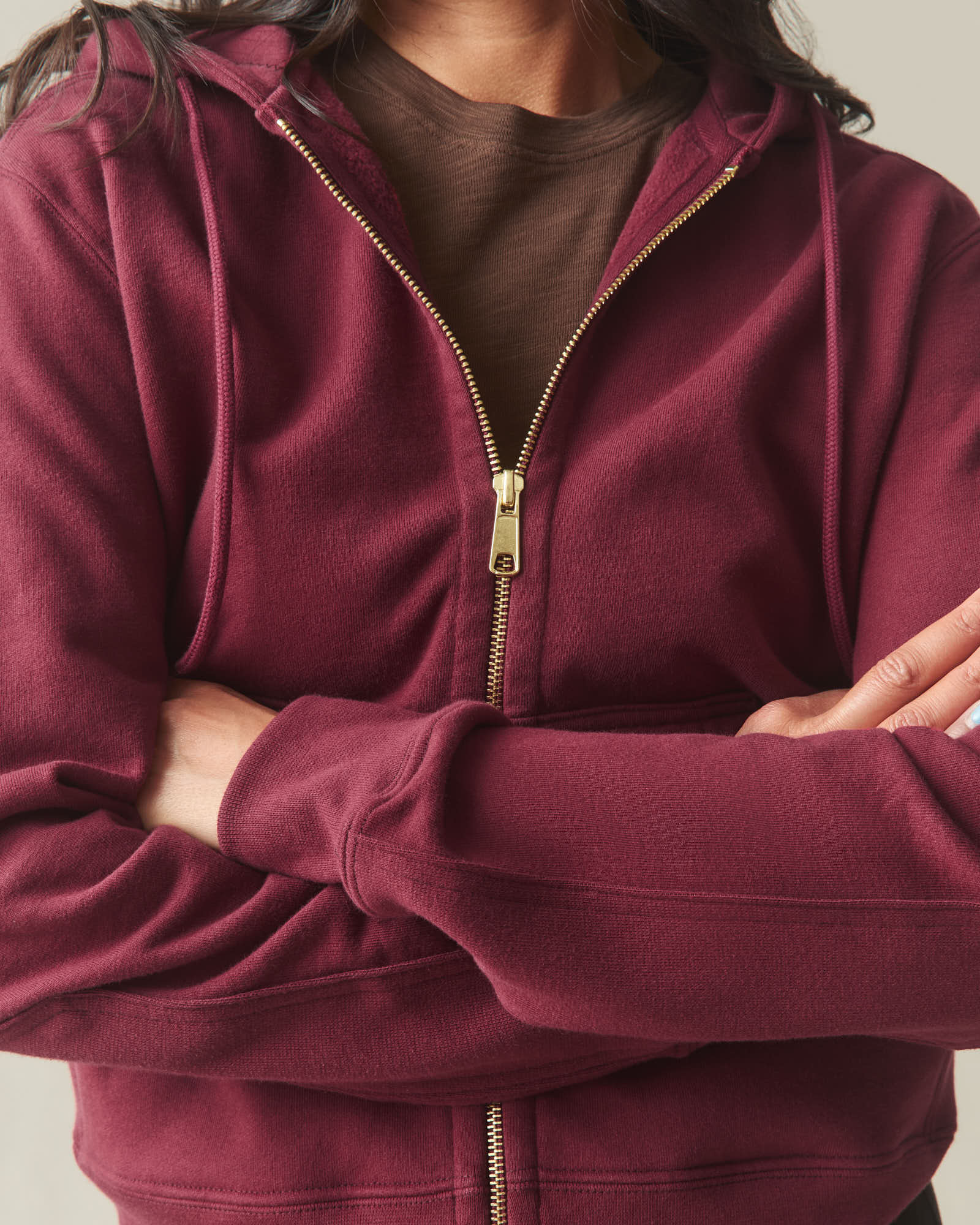 Women's Relaxed Classic Full Zip - Pomegranate - Image 6