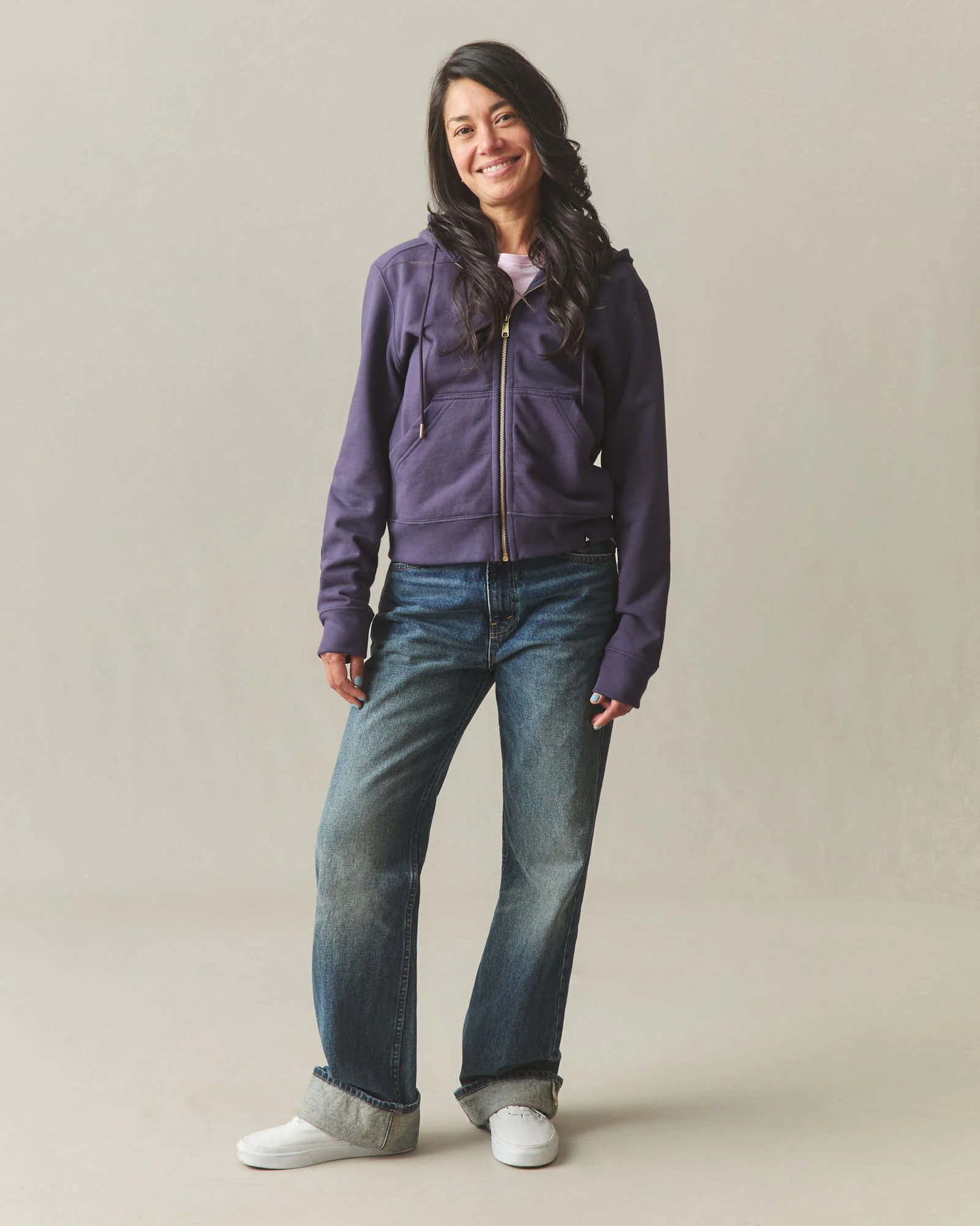 Women's Relaxed Classic Full Zip - Purple Velvet - Image 6