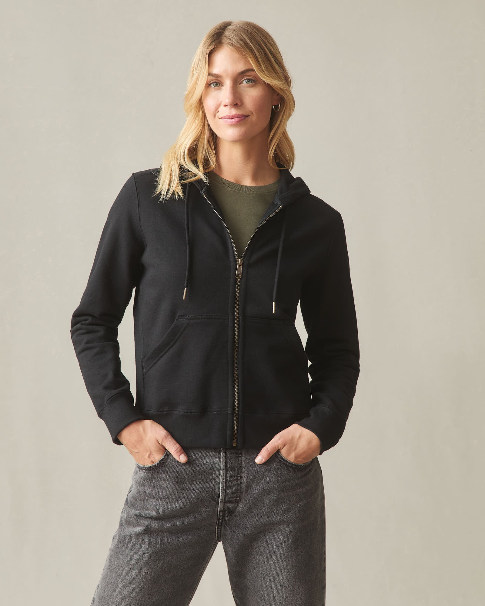 Women's Relaxed Classic Full Zip - Black - Image 2