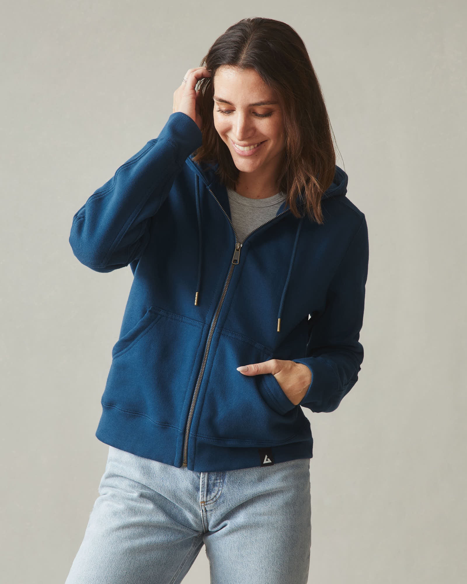Women's Relaxed Classic Full Zip - Eclipse Blue - Image 3
