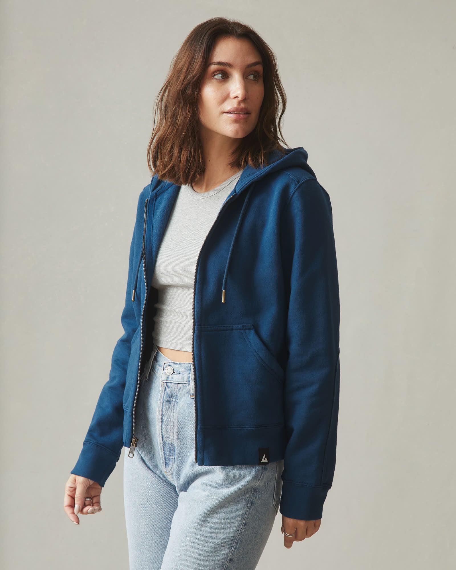 Women's Relaxed Classic Full Zip - Eclipse Blue - Image 4