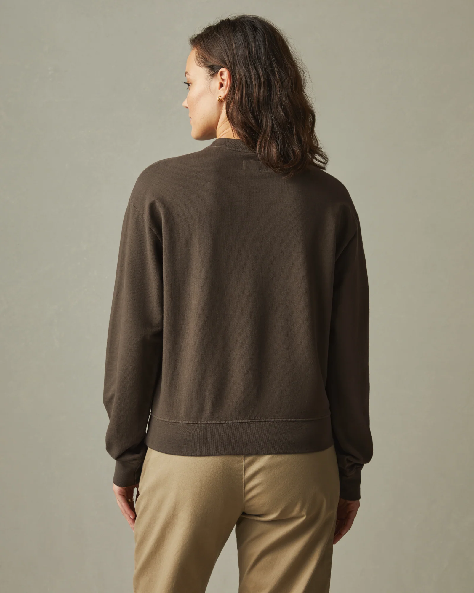 Women's Relaxed French Terry Sweatshirt - Oak - Image 3