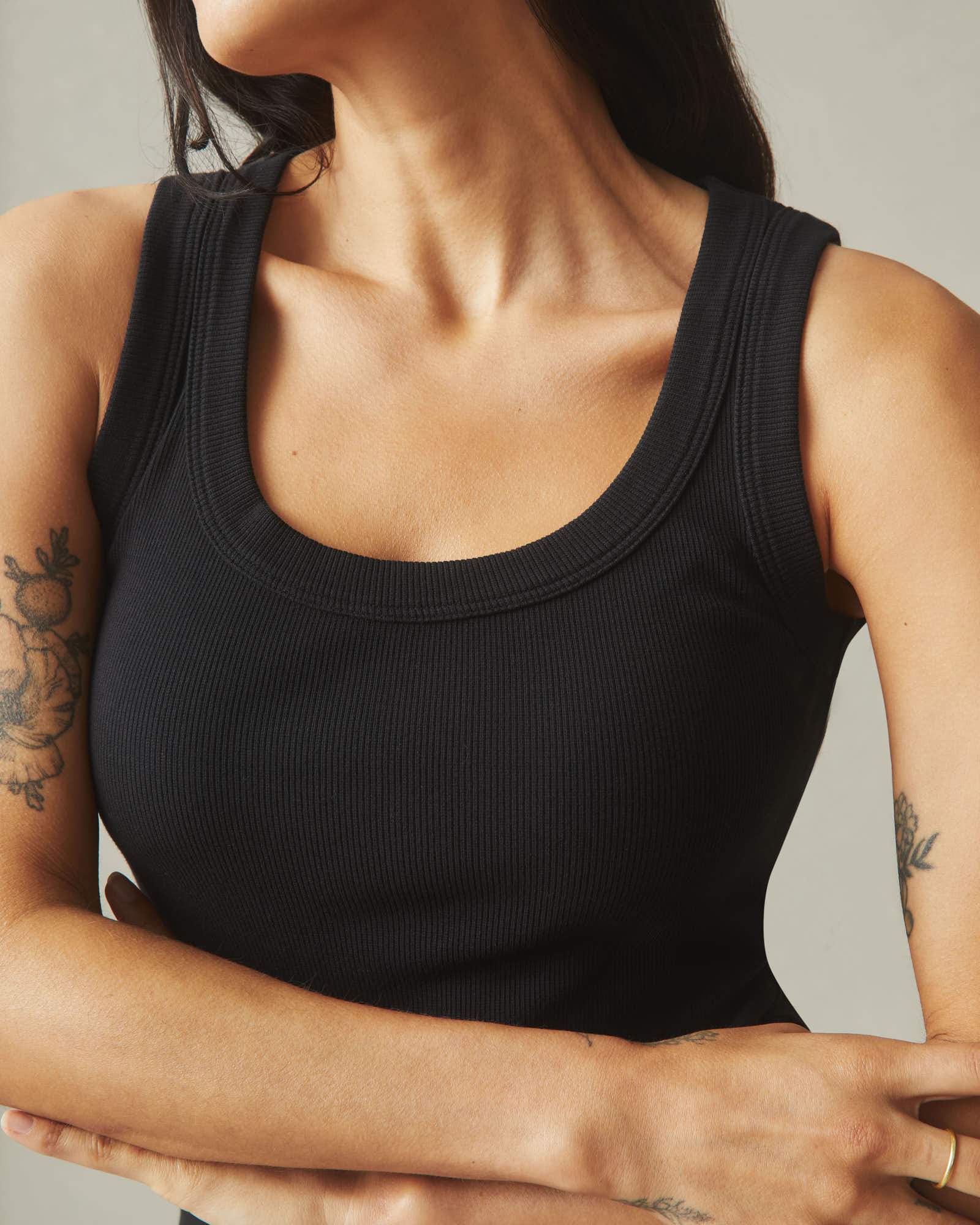Women's Rib Tank - Black - Image 3