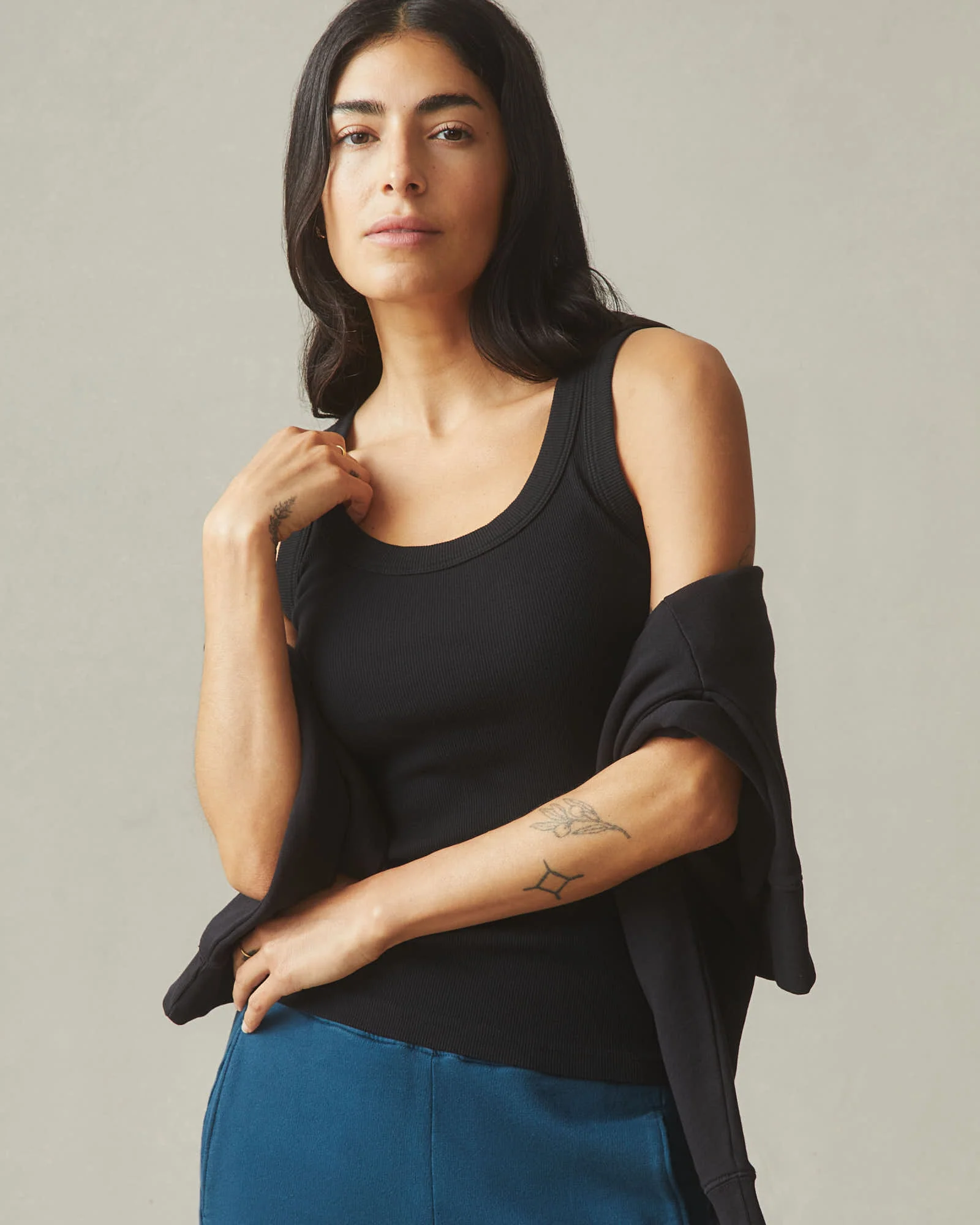 Women's Rib Tank - Black - Image 5