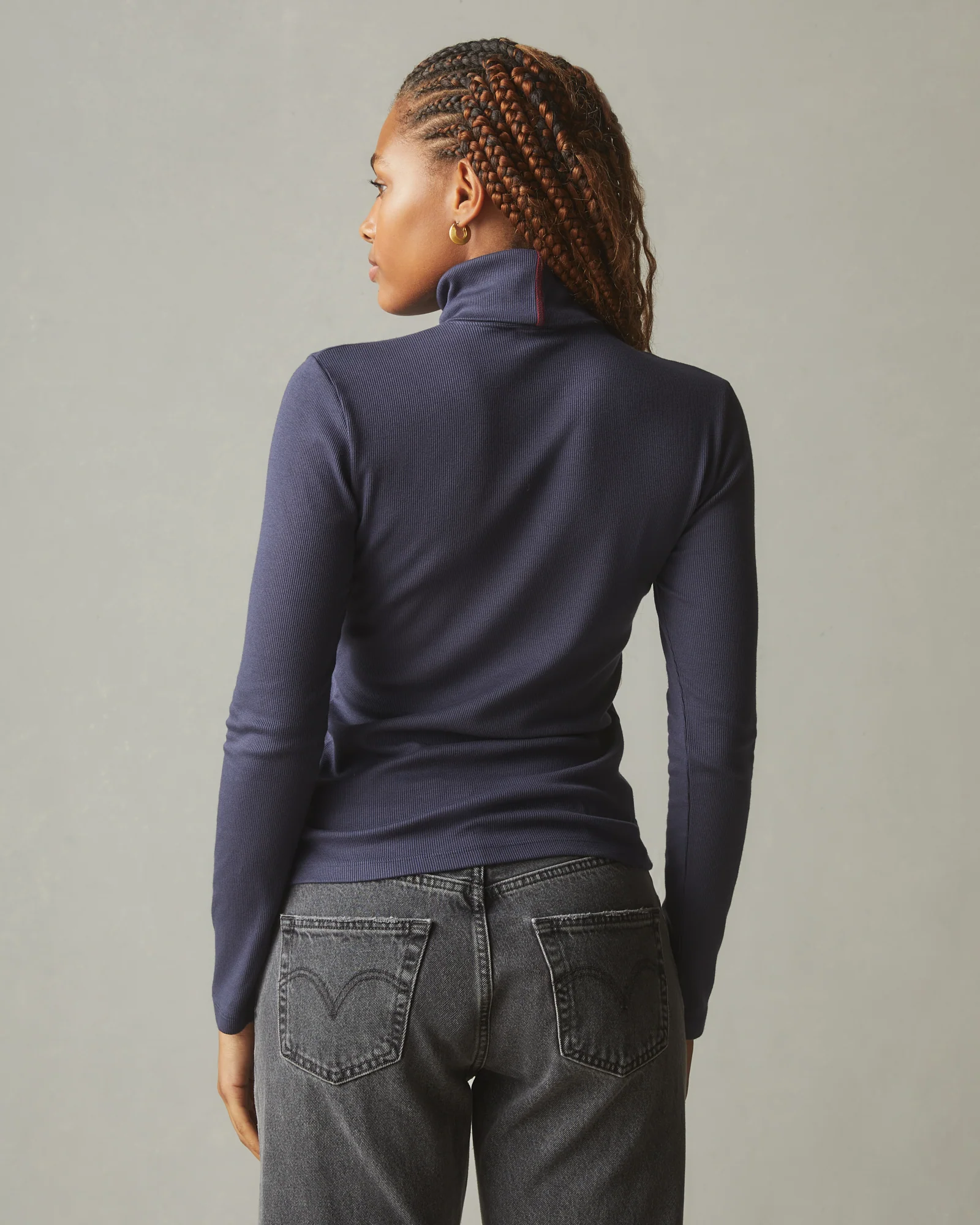 Women's Rib Turtleneck - Inkwell - Image 3