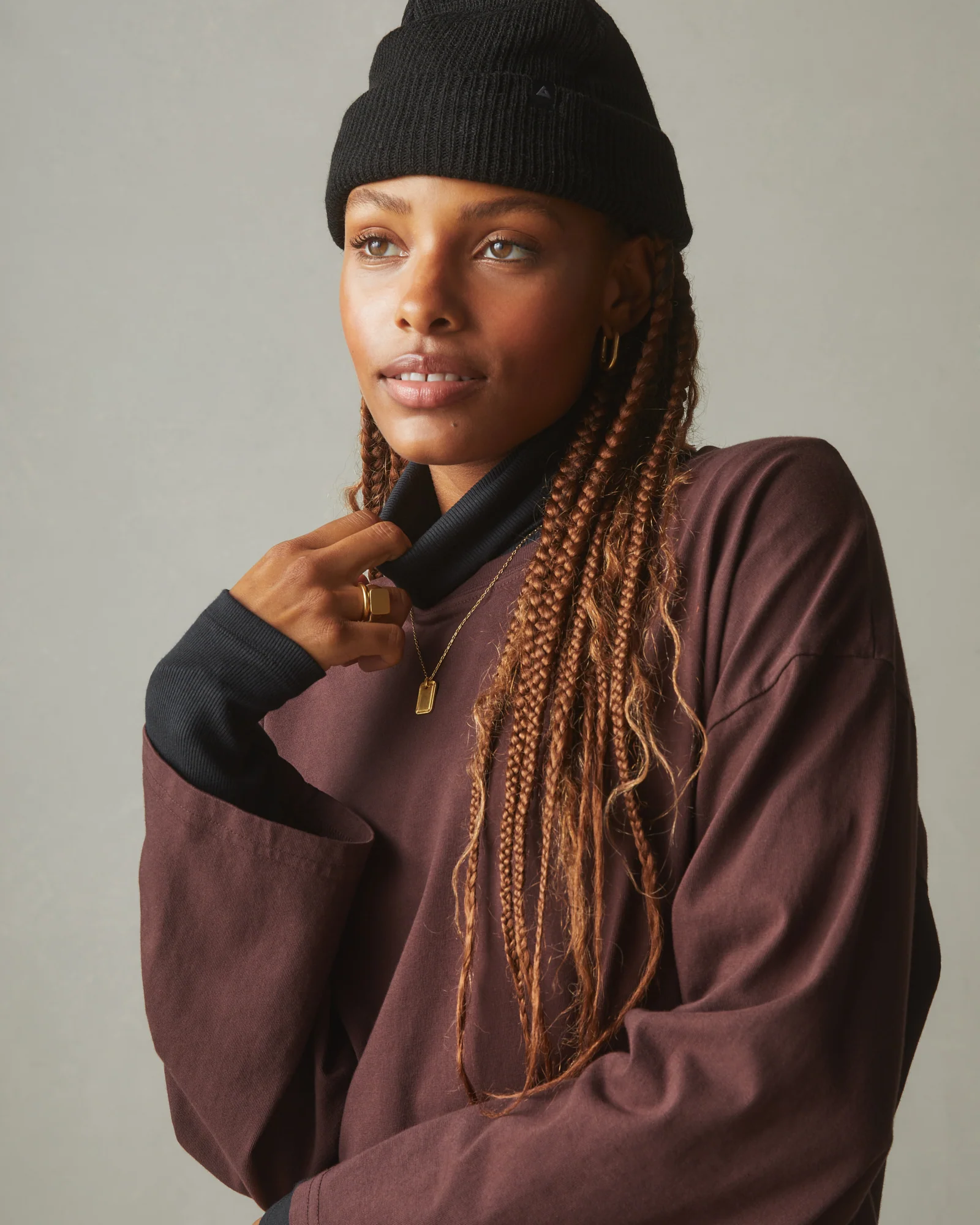 Women's Rib Turtleneck - Meteorite - Image 4