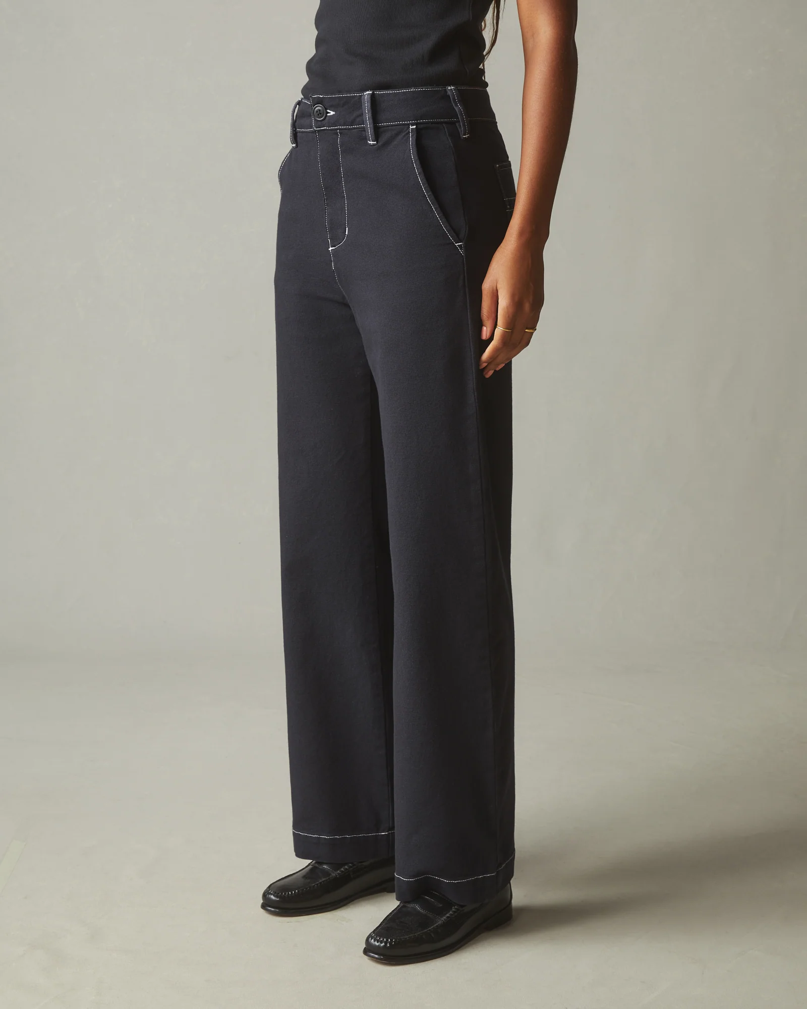 Women's Roughneck Wide Leg - Contrast Stitch - Dark Navy - Image 2