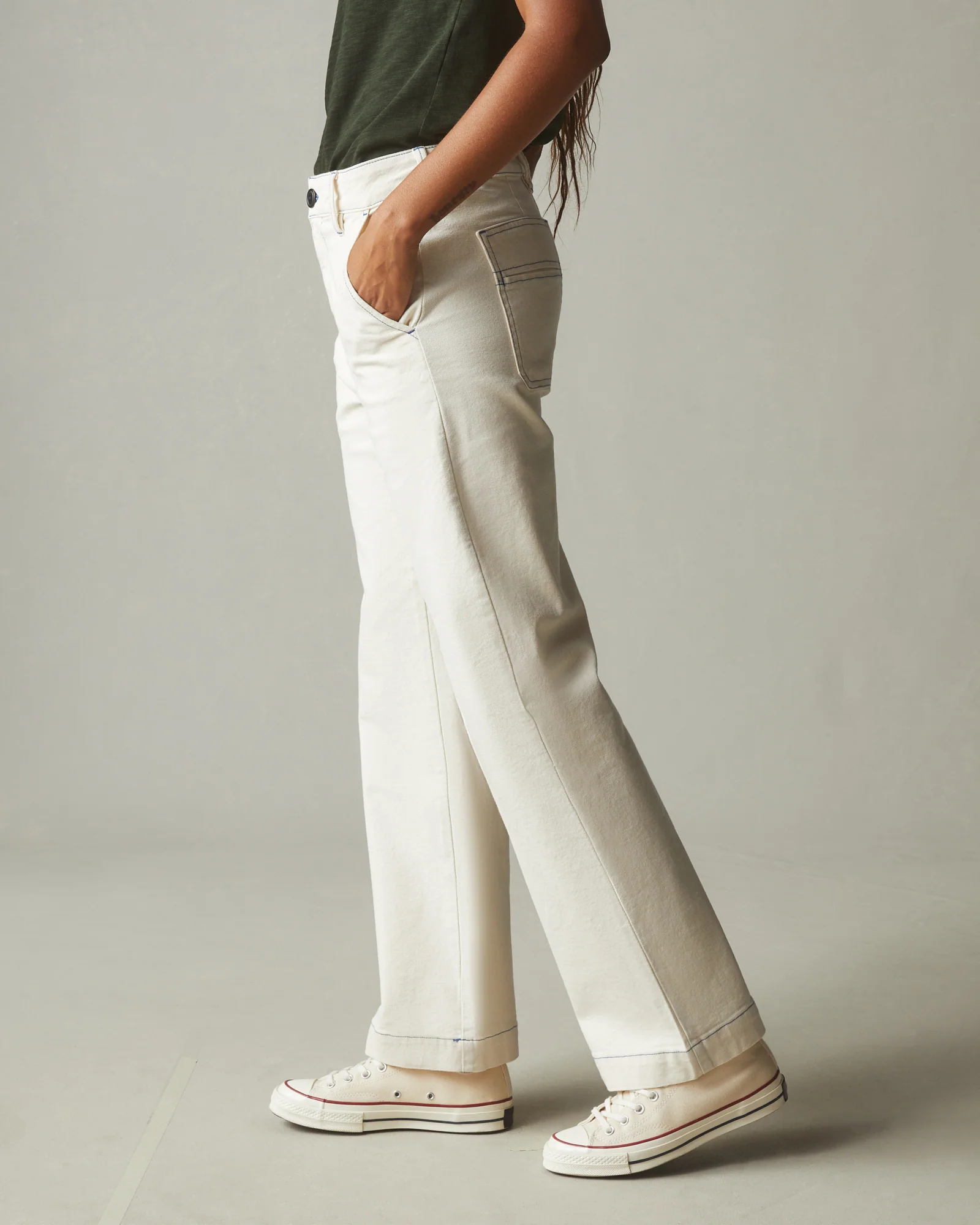 Women's Roughneck Wide Leg - Contrast Stitch - PFD Natural - Image 2