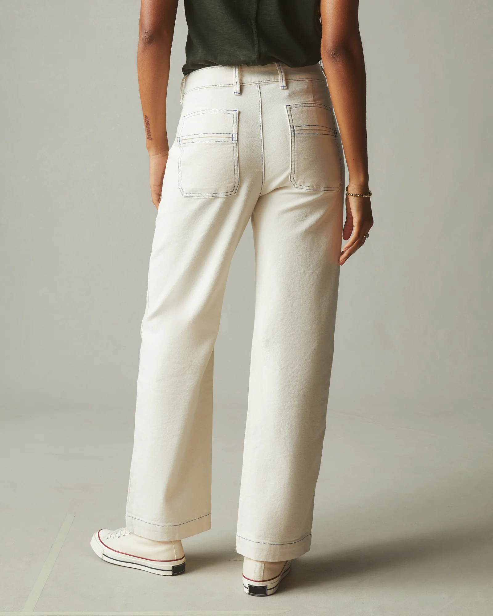 Women's Roughneck Wide Leg - Contrast Stitch - PFD Natural - Image 3