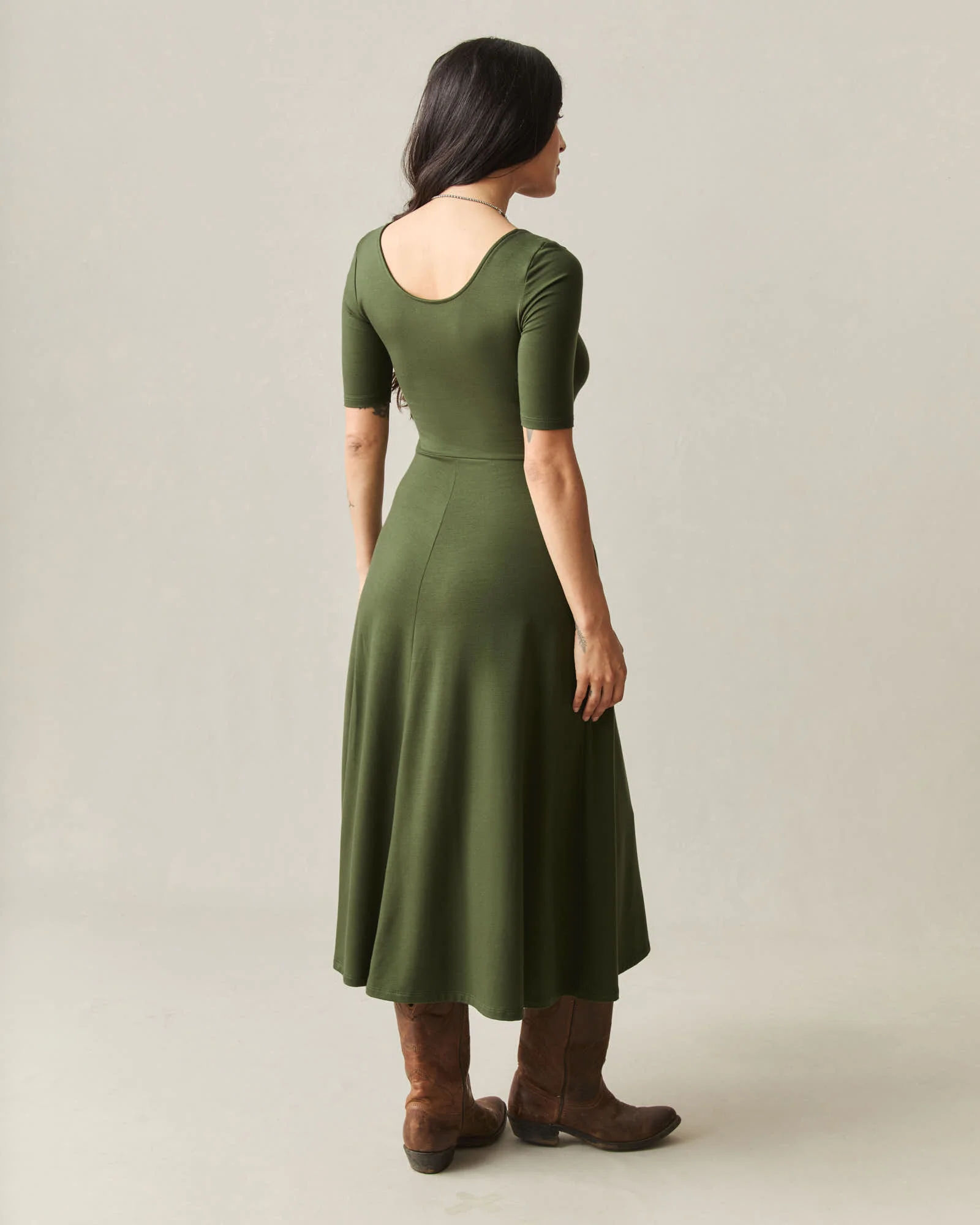Women's Short Sleeve Flex Dress - Rifle Green - Image 4