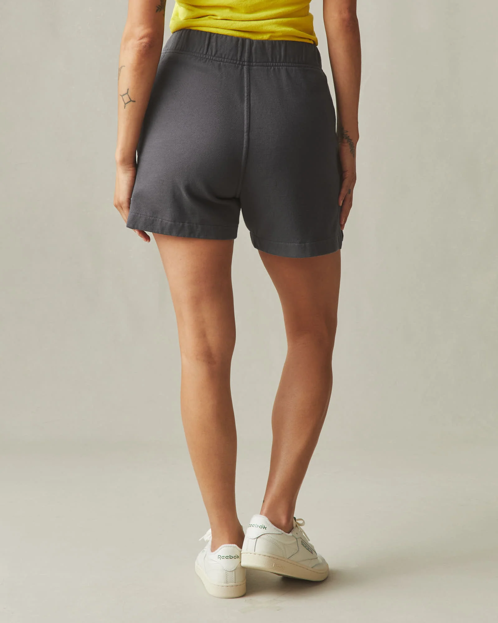 Women's Side Slit French Terry Short - Dark Charcoal - Image 2