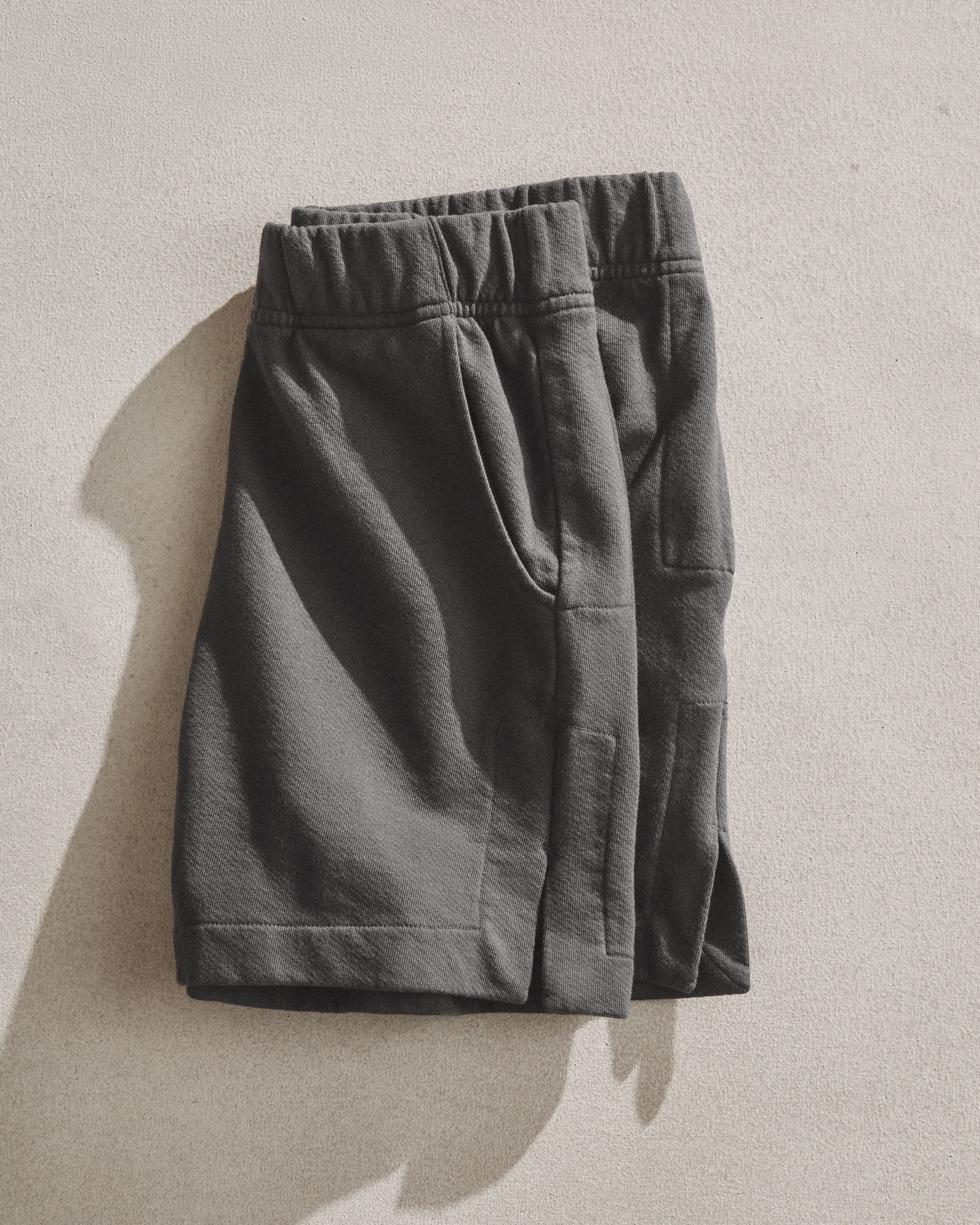 Women's Side Slit French Terry Short - Dark Charcoal - Image 5