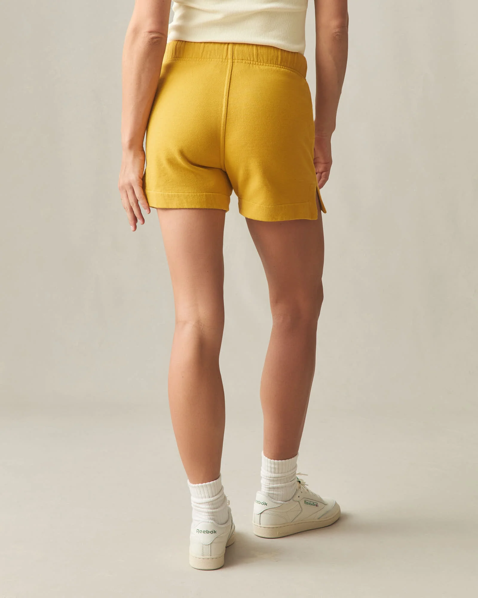 Women's Side Slit French Terry Short - Nugget Gold - Image 4