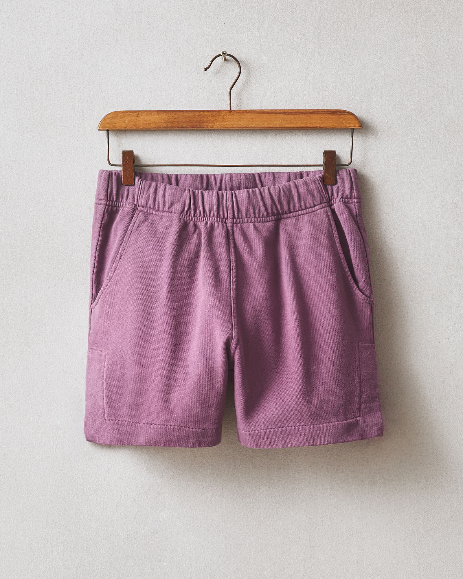 Women's Side Slit French Terry Short - Plum Berry - Image 5