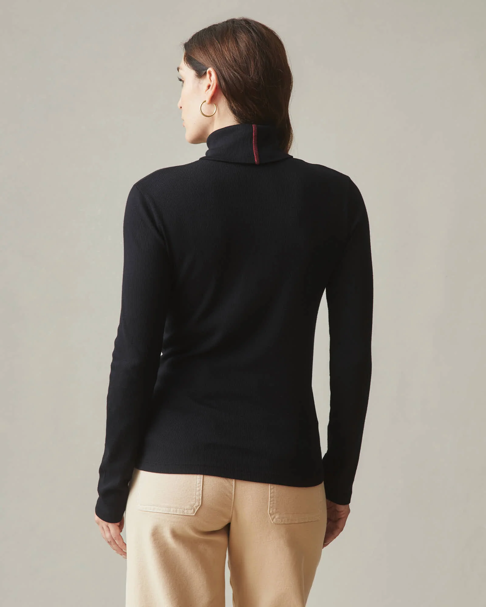 Women's Luxe Rib Turtleneck - Black - Image 4